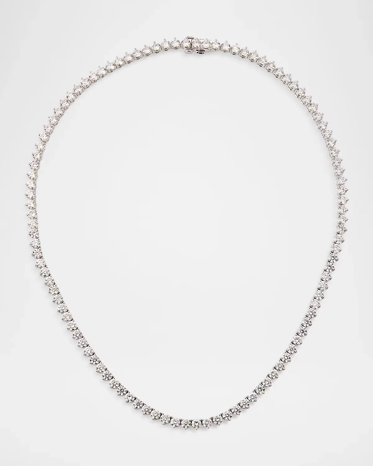 18K White Gold & 18.46 TCW Diamond Tennis Necklace by Neiman Marcus