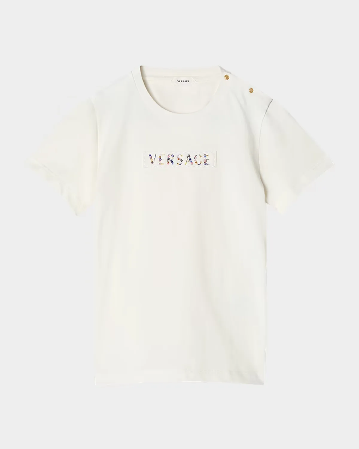Embroidered-Logo Cotton Jersey T-Shirt by Versace