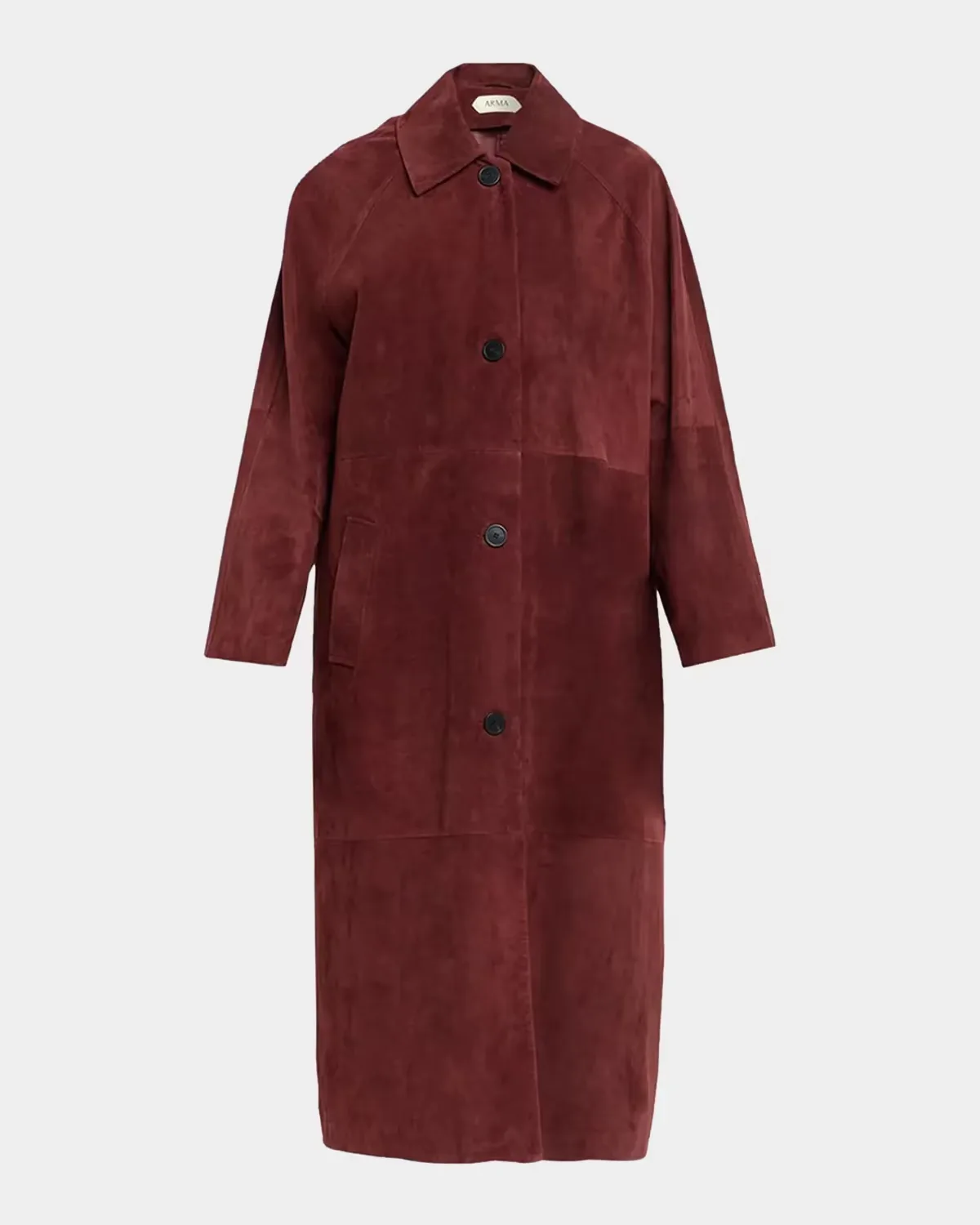 Judy Button-Front Suede Coat by Arma