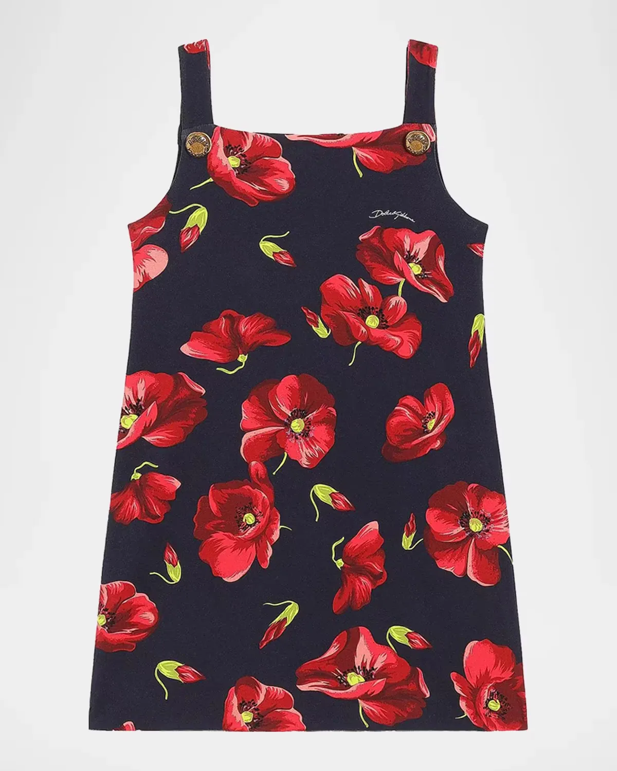 Poppy-Print Stretch Cotton Dress by Dolce & Gabbana