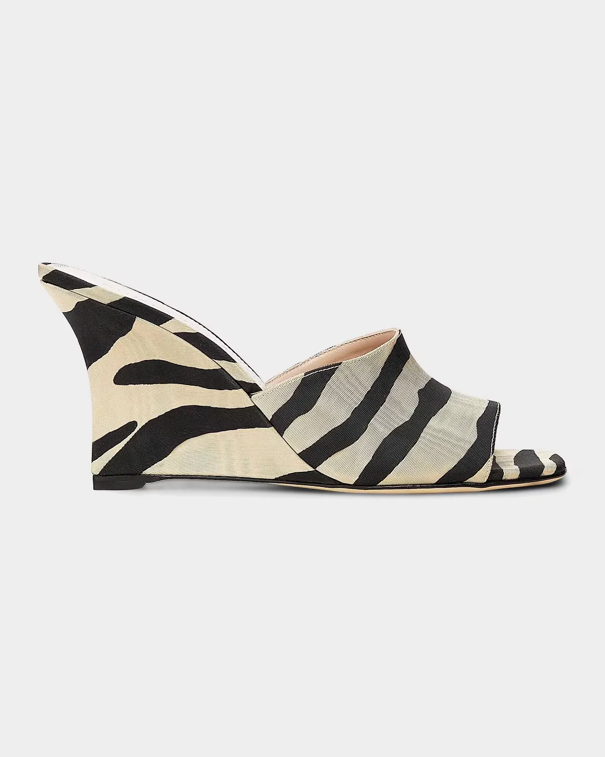 85mm Vinnie Zebra-Printed Wedge Mules by Stuart Weitzman