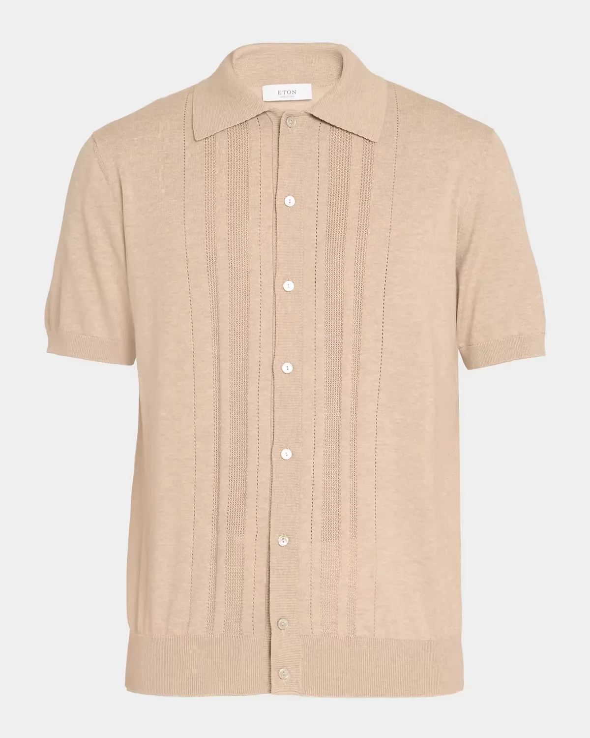 Structured Cotton Knit Polo Shirt by Eton