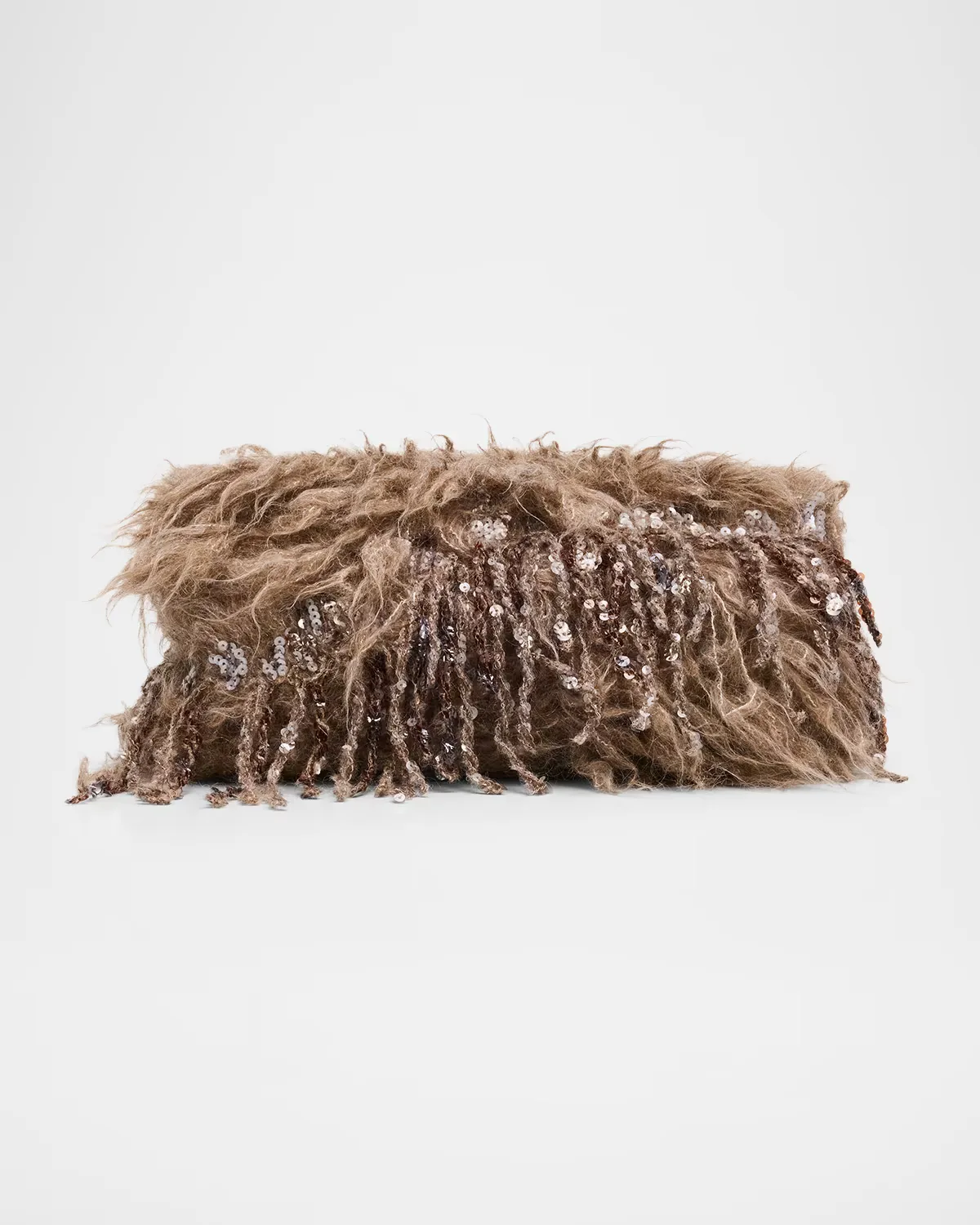 Sequin Faux Fur Clutch Bag by Brunello Cucinelli