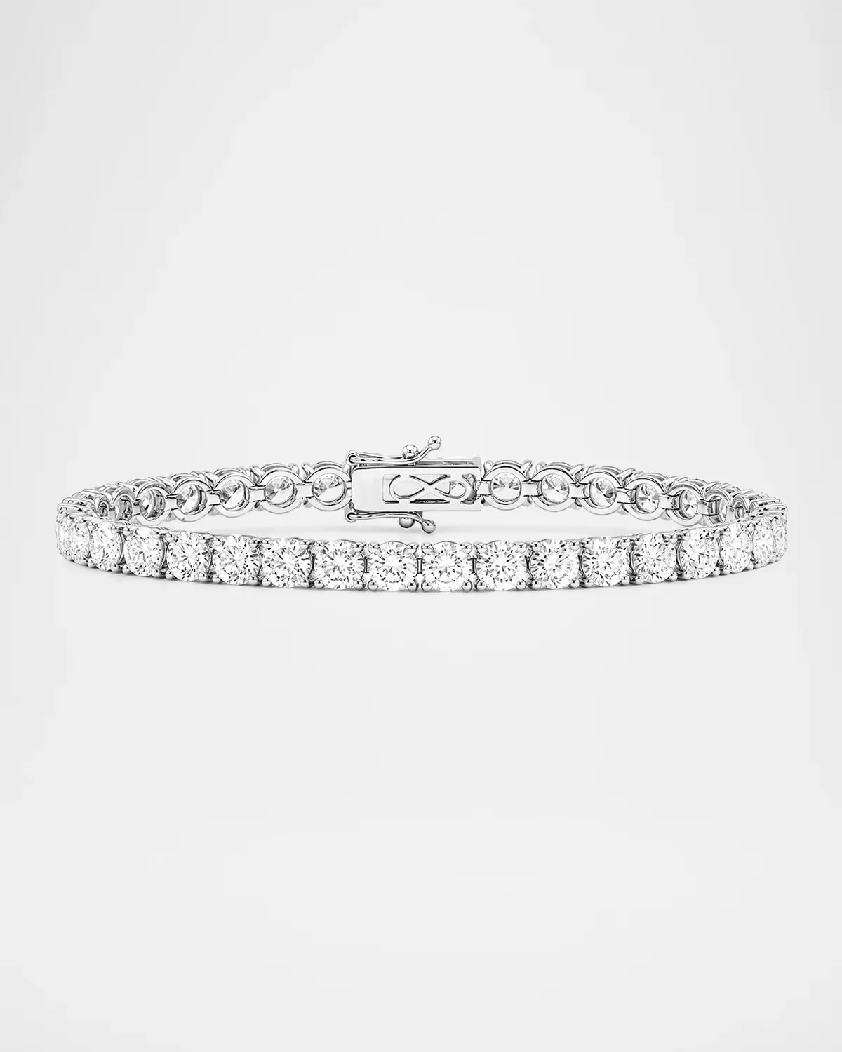 Lab-Grown Diamond 18K White Gold Tennis Bracelet, 15.0tcw by Lab Grown Diamonds