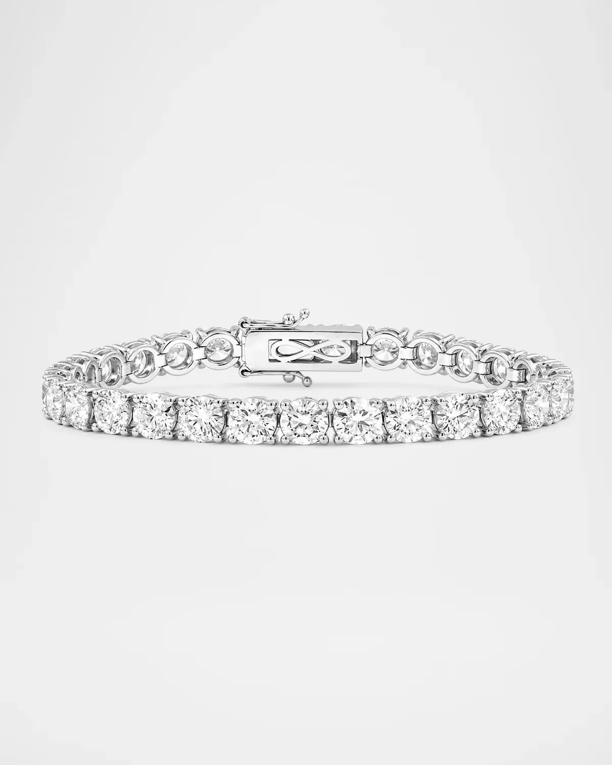 Lab-Grown Diamond 18K White Gold Tennis Bracelet, 25.0tcw by Lab Grown Diamonds