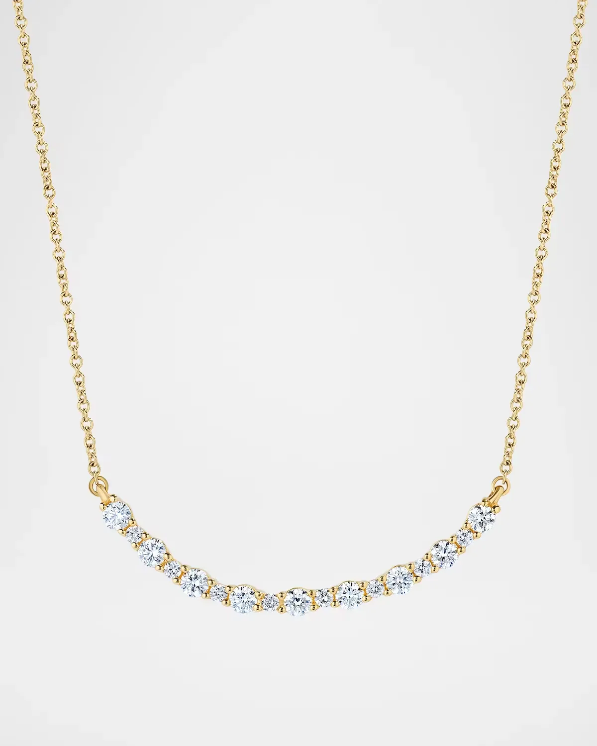 18K Gold & 0.79 TCW Diamond Curved Bar Pendant Necklace by Neiman Marcus