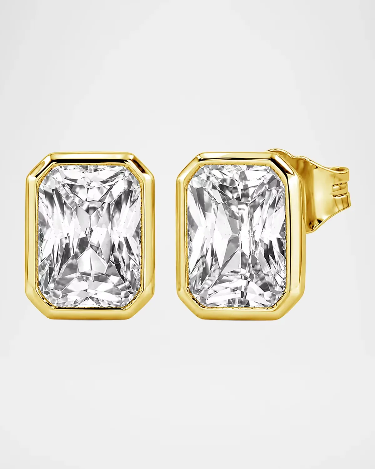 18K Yellow Gold Emerald-Cut Stud Earrings, 2.0tcw by Lab Grown Diamonds
