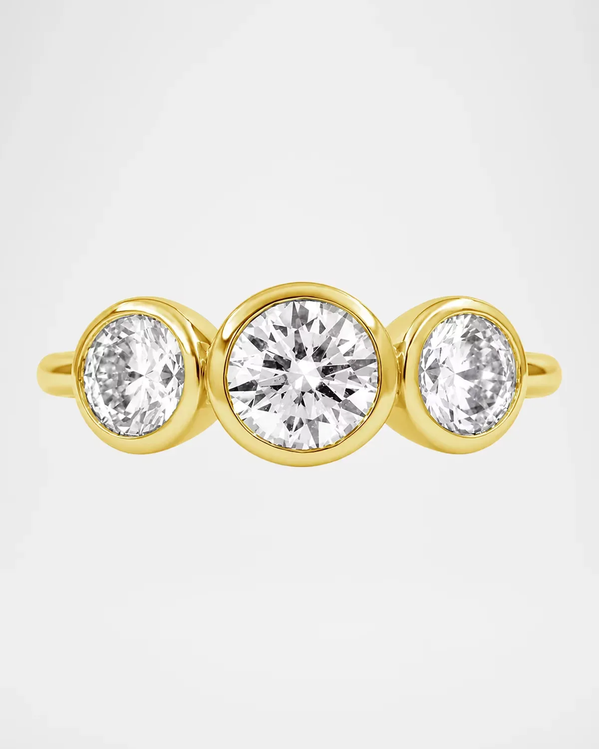 18K Yellow Gold Round-Cut Trio Ring, 2.5tcw by Lab Grown Diamonds