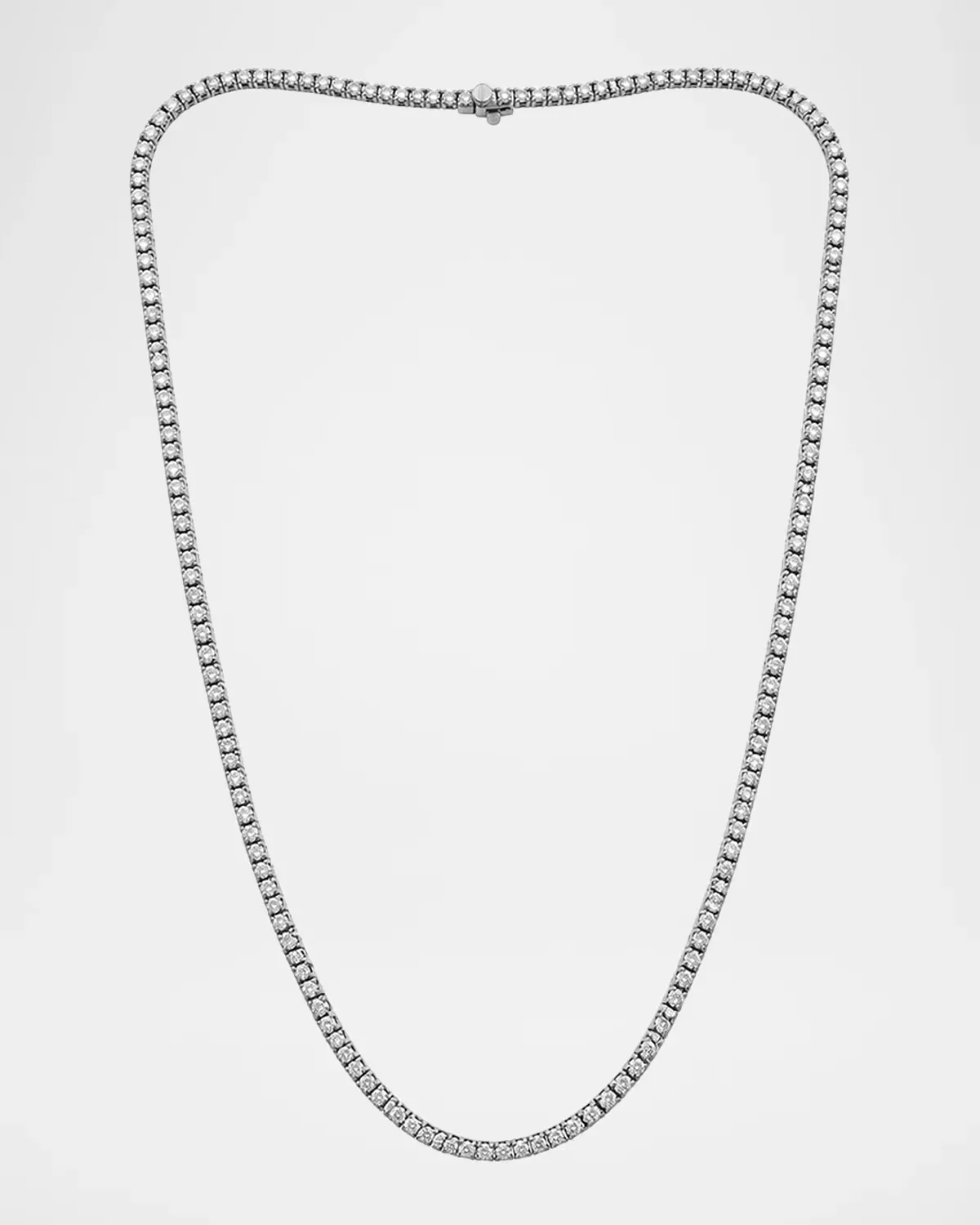 18K White Gold Round-Cut Tennis Necklace, 5.0tcw by Lab Grown Diamonds