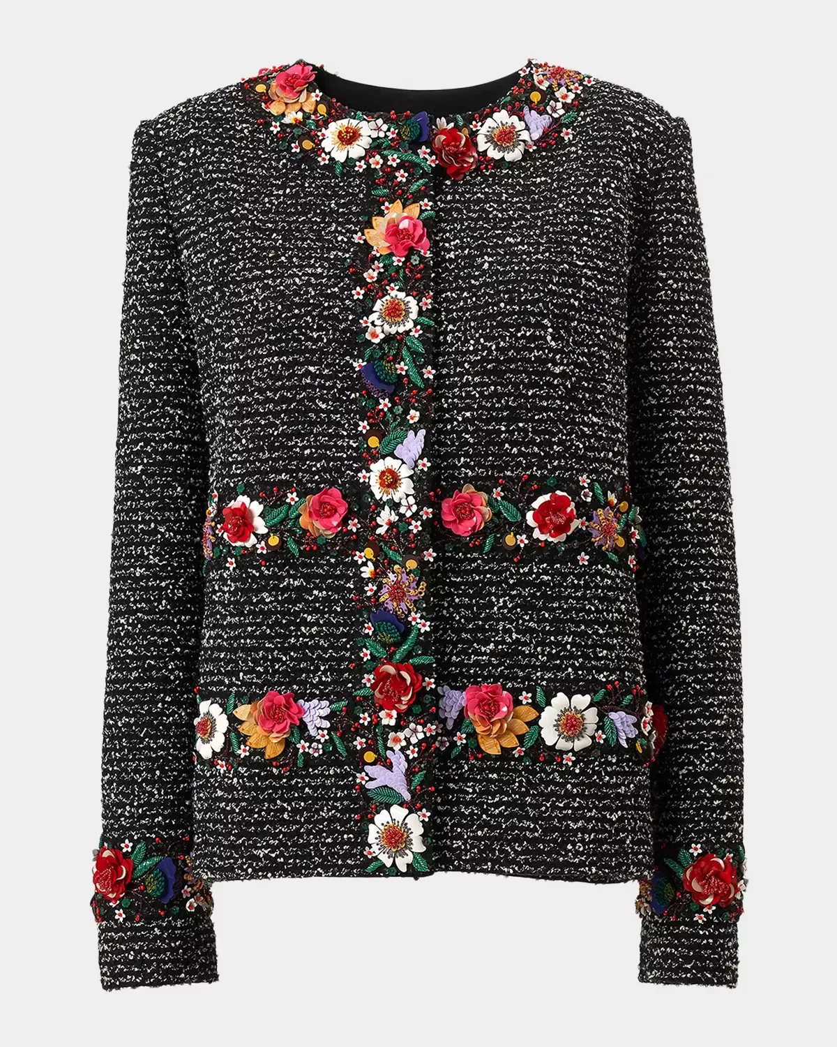 Embroidered Tweed Jacket by Carolina Herrera