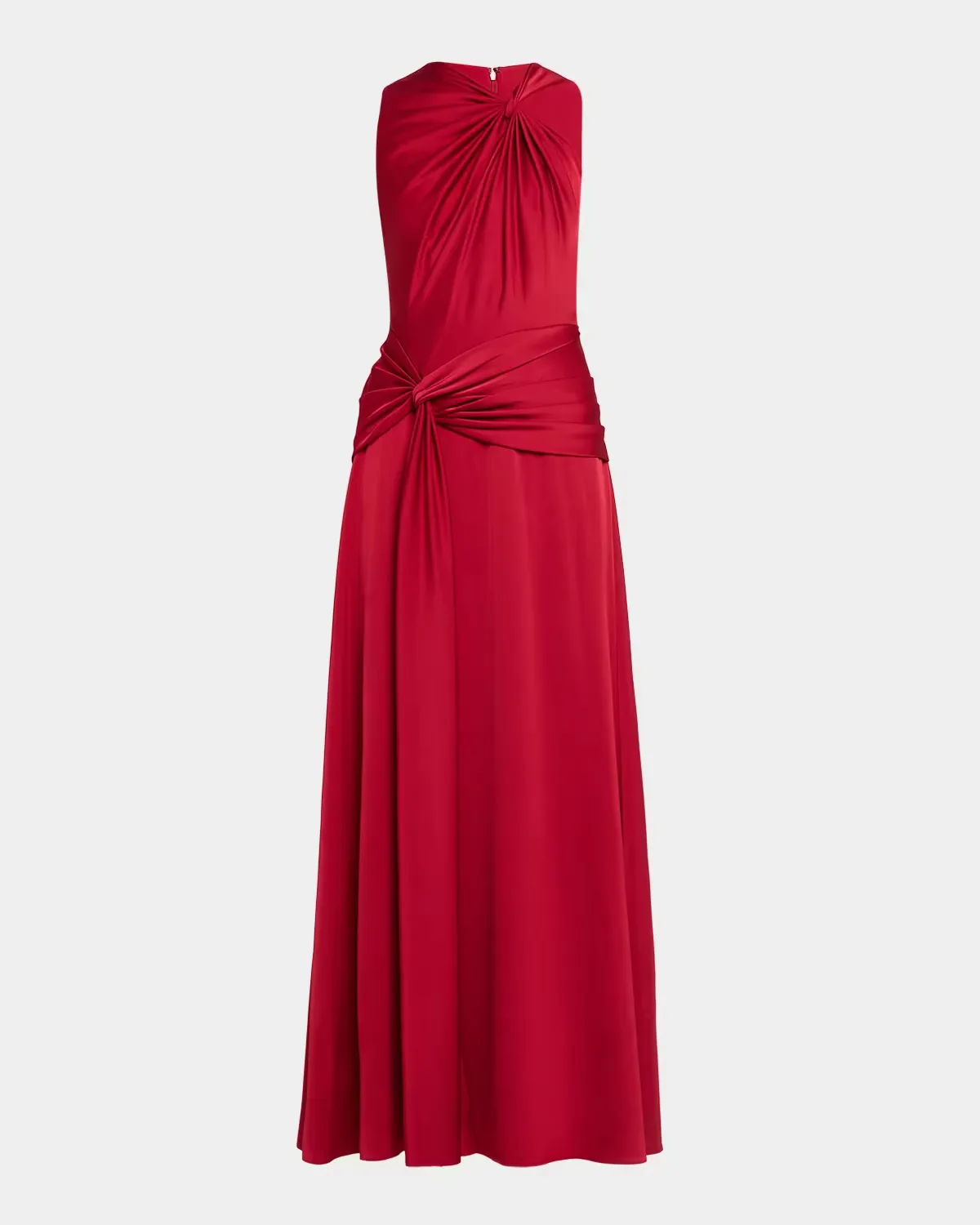 Ruched Satin Maxi Dress by Aidan Mattox