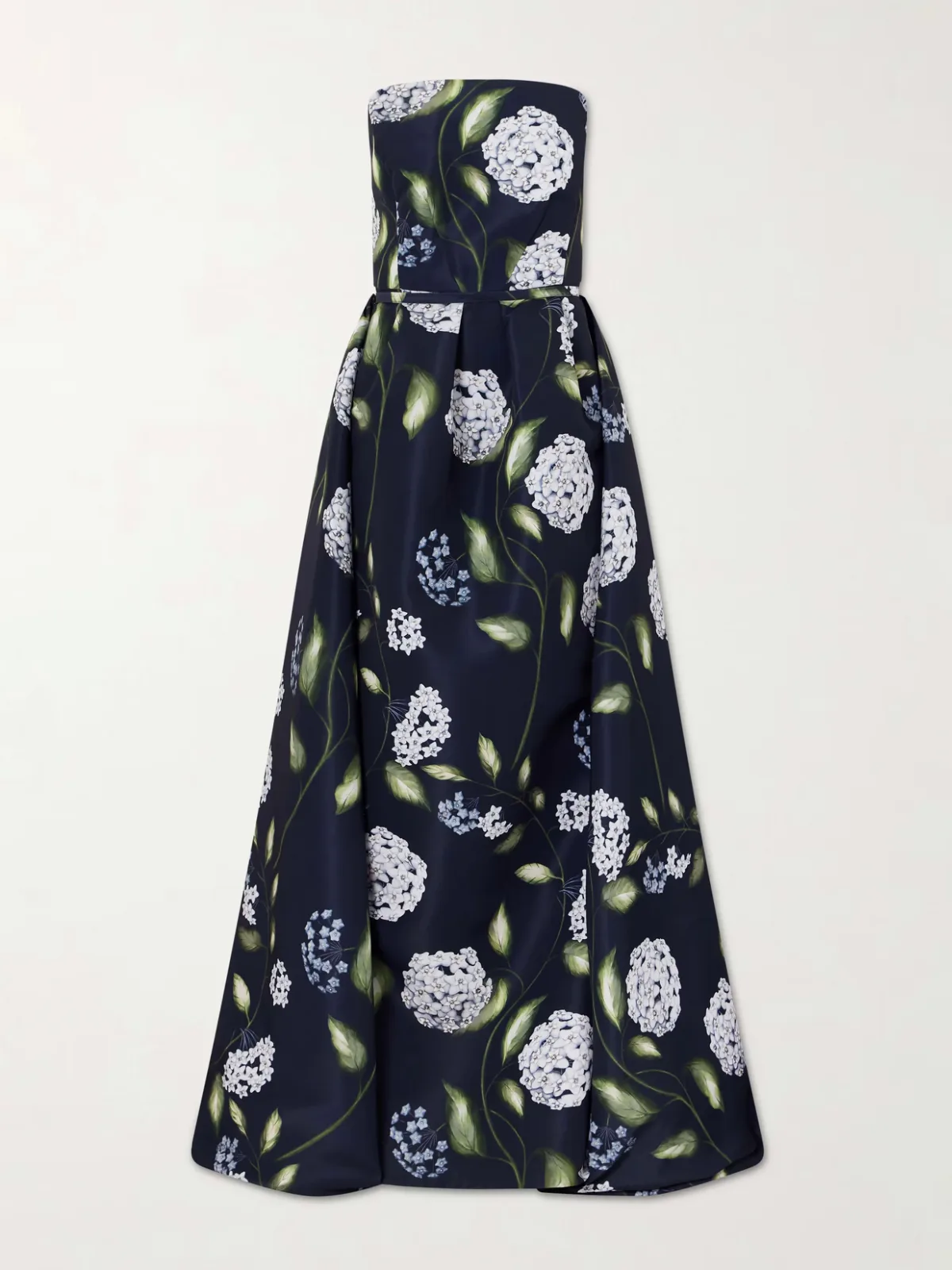 - Floral-print Twill Gown -