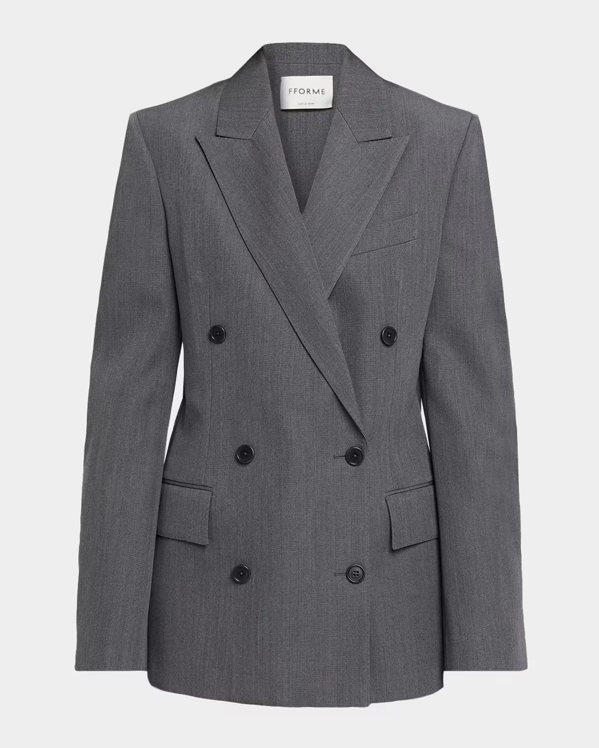 Vega Peak-Lapel Wool Double-Breasted Jacket by FForme