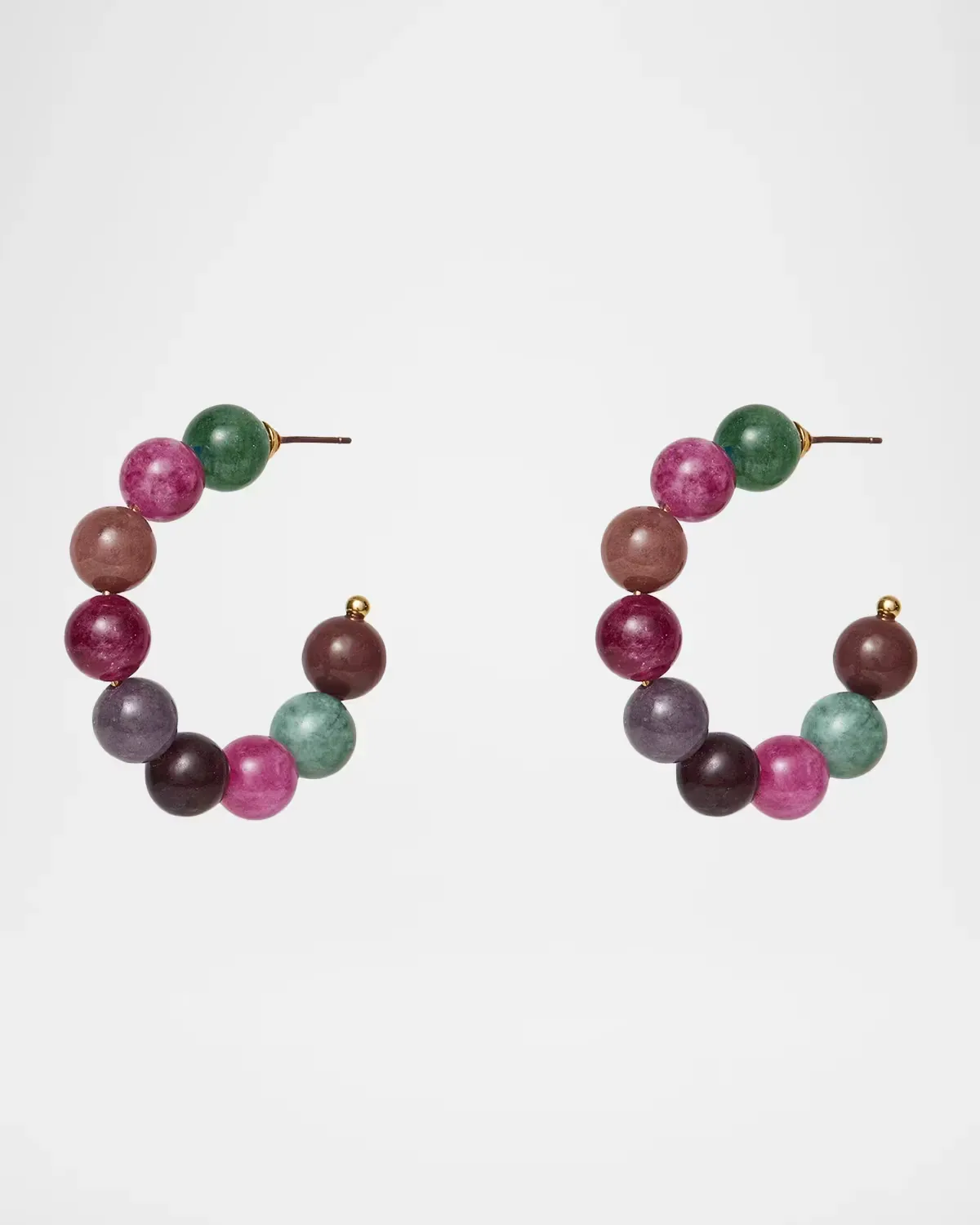 Diana Hoop Earrings with Wildberry Tourmaline by Lele Sadoughi