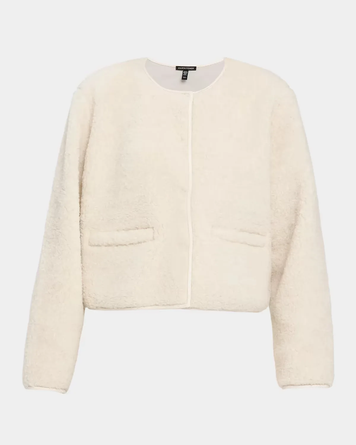 Fleecy Crewneck Jacket by Eileen Fisher