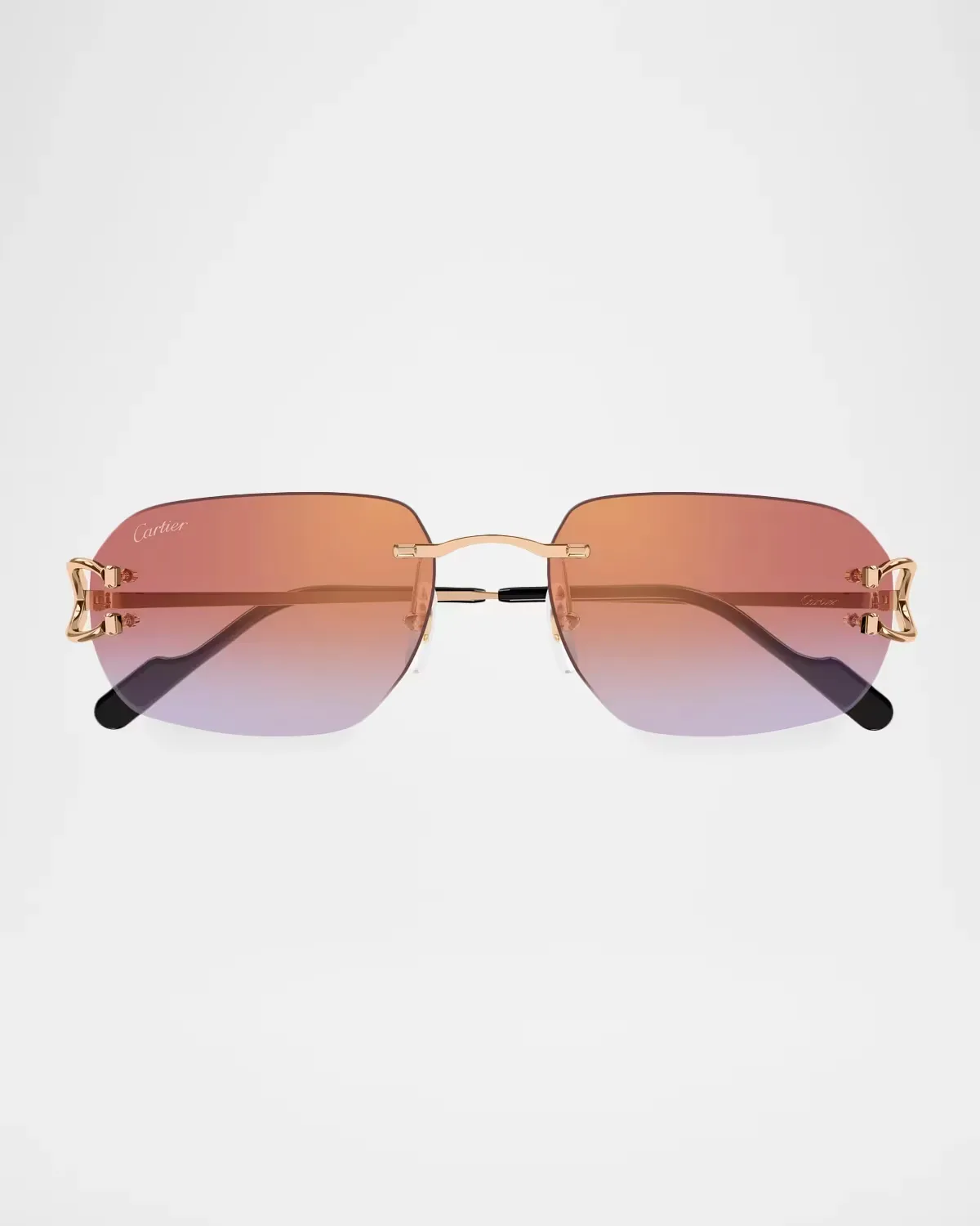 Motifs De Cartier 58MM Dcor C Classique Rose Gold-Plated Rectangular Sunglasses by Cartier's