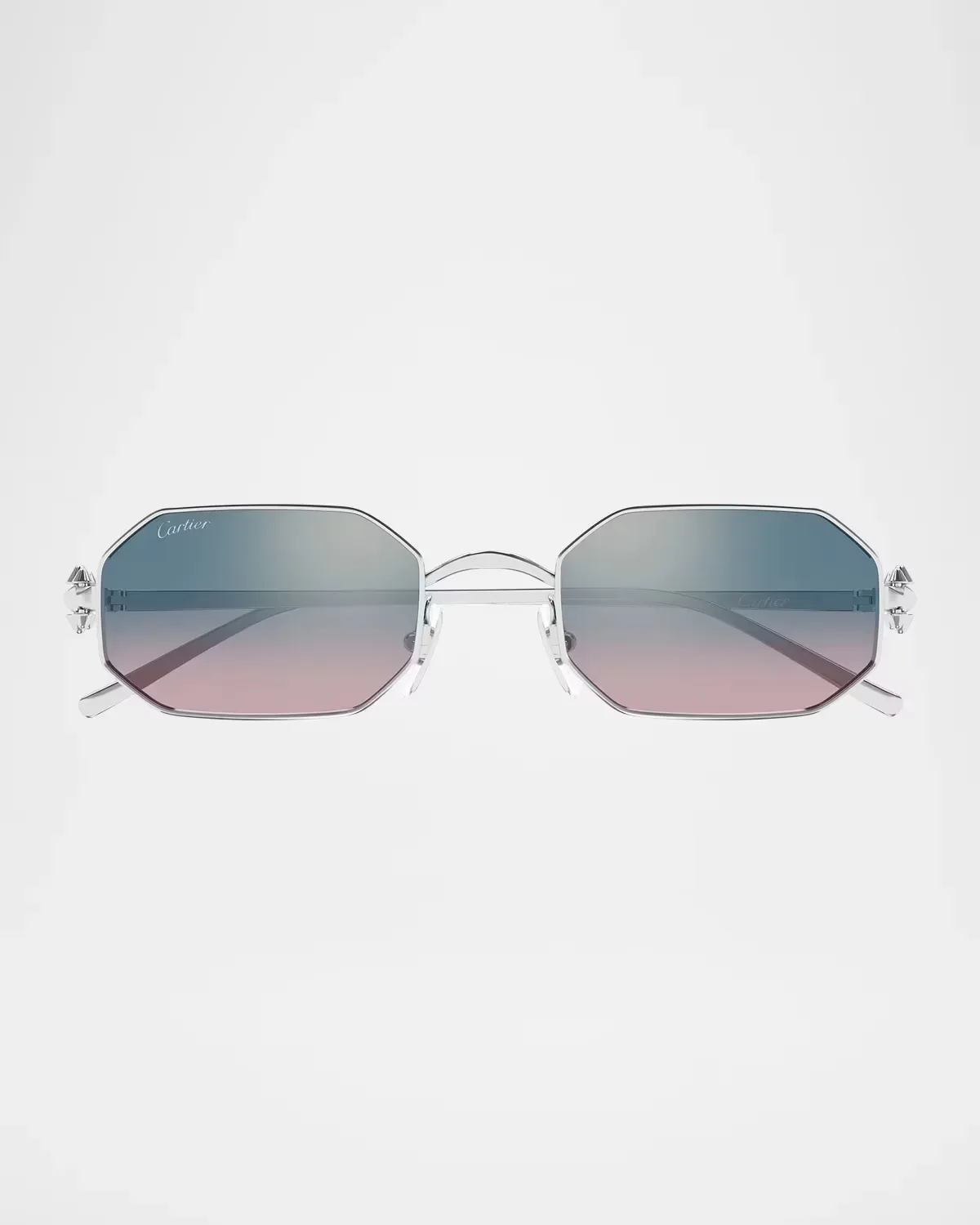 Clash De Cartier 53MM Platinum-Plated Geometric Sunglasses