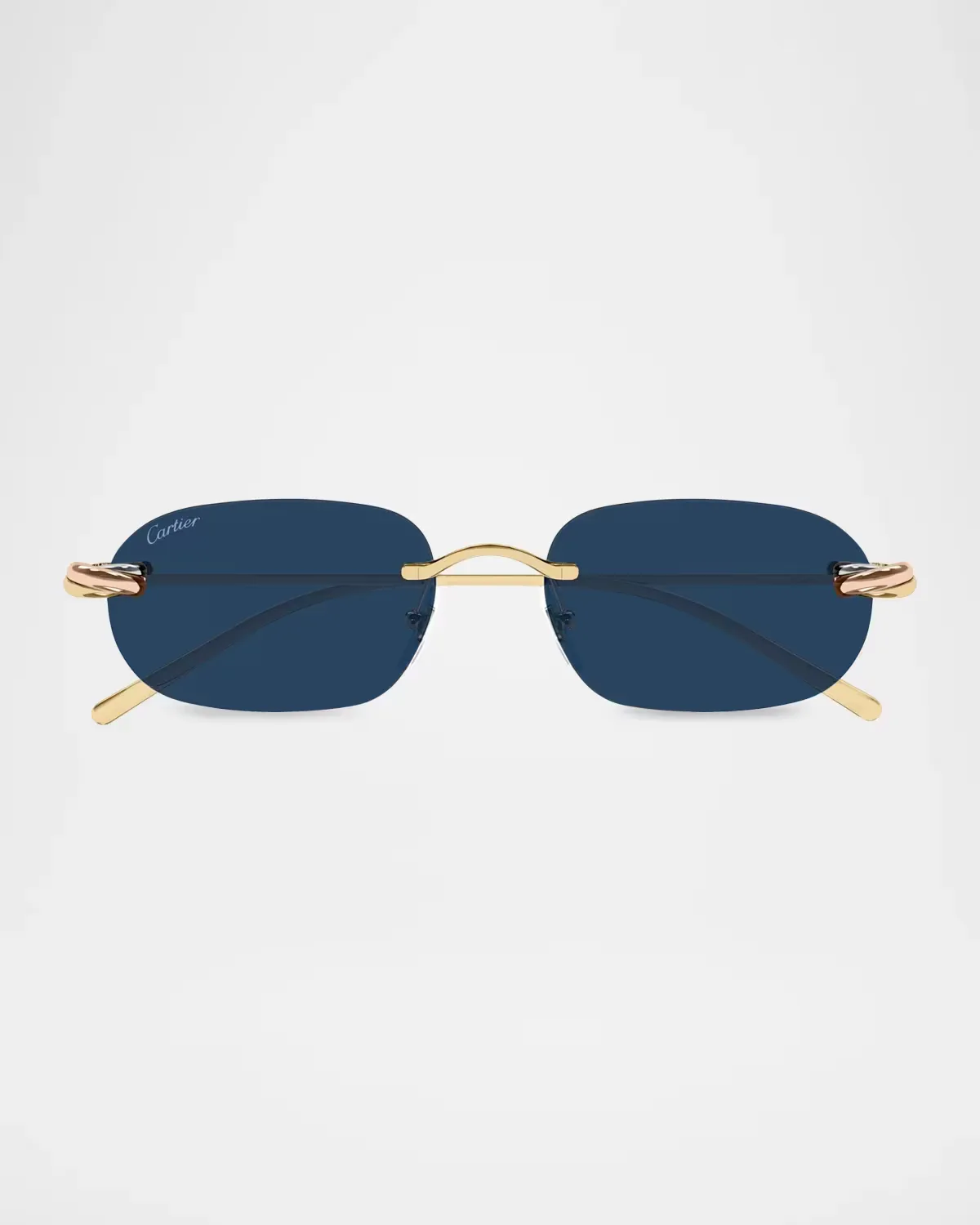 Trinity 24-Carat Rose Gold-Plated Rimless Rectangular Sunglasses by Cartier's