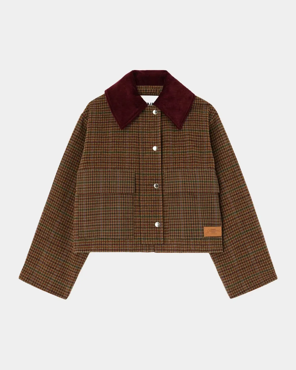 Heavy Check Twill Barn Jacket by GANNI