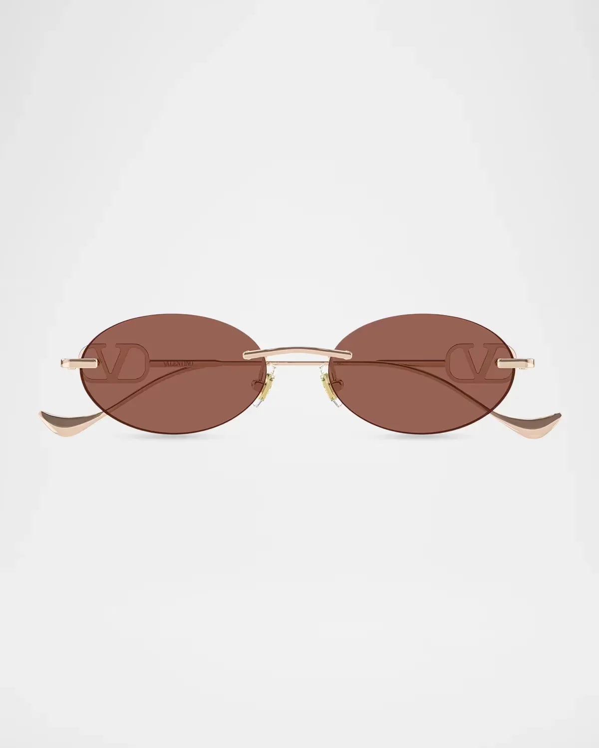 VLogo 53MM Bejeweled Rimless Oval Metal Sunglasses by Valentino Garavani