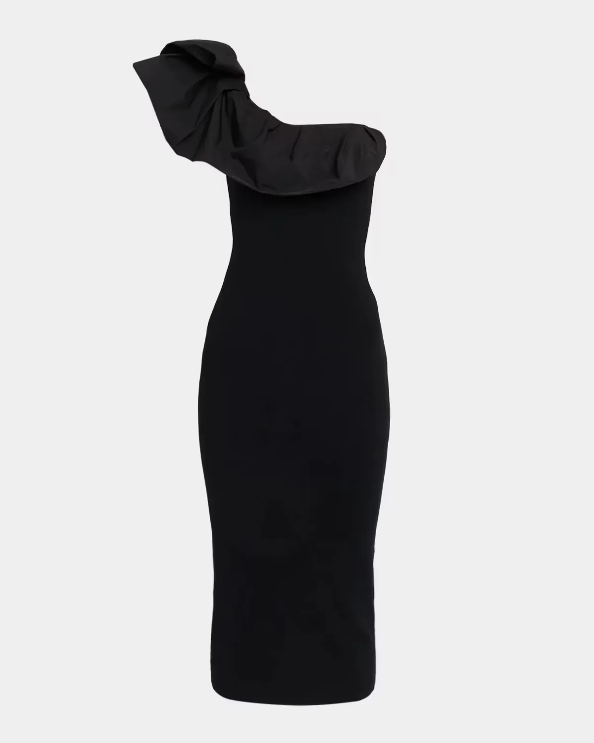 Klack Asymmetric Ruffle Knit Midi Dress by Essentiel Antwerp