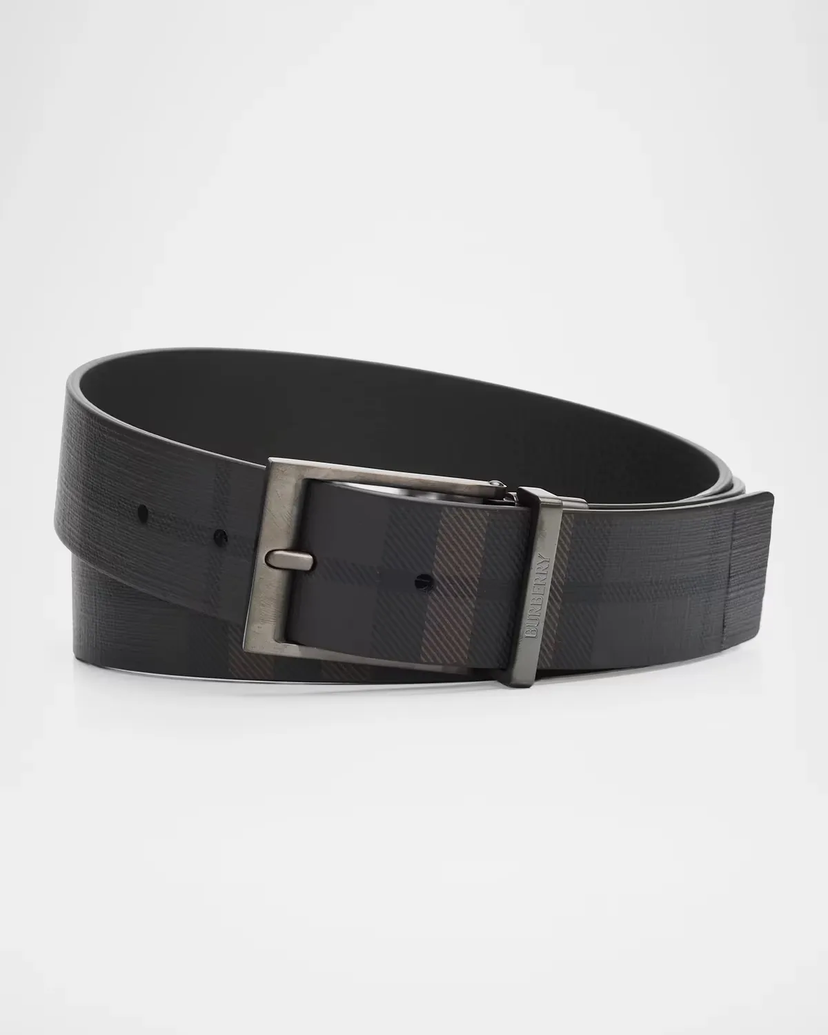 Louis Reversible Check Leather Belt by Burberry