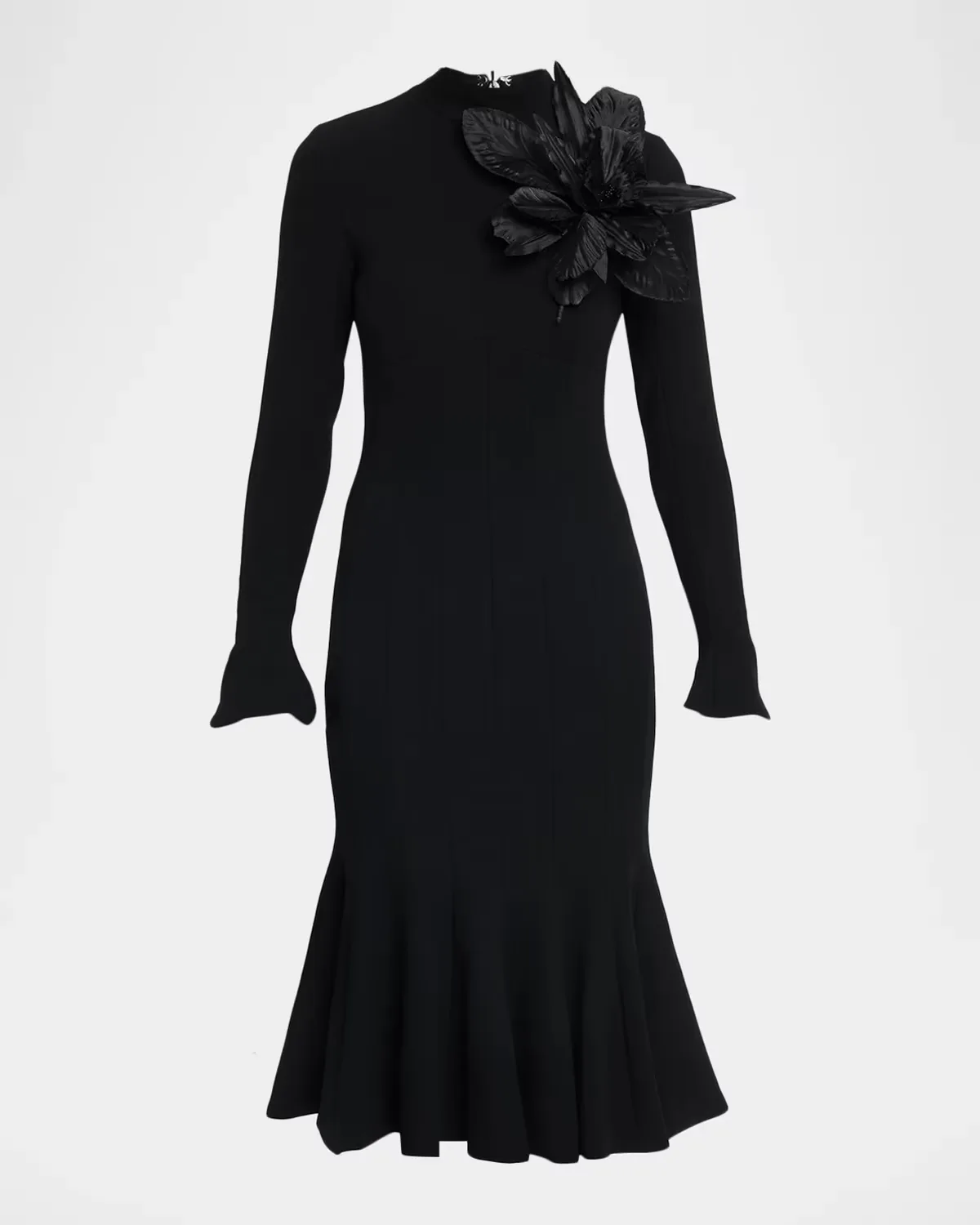 Tulip Wool Crepe Midi Dress by Sergio Hudson