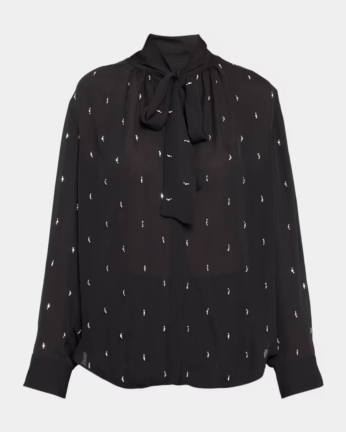 Vivi Embellished Tie-Neck Blouse by A.L.C.