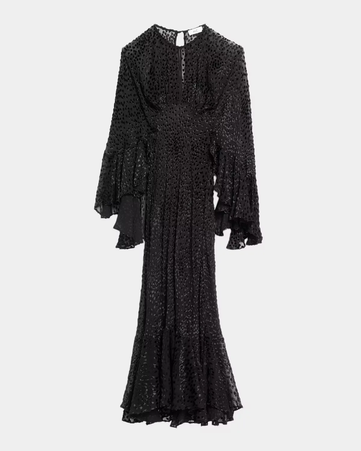 Uma Flock Dot-Printed Ruffled Maxi Dress by A.L.C.