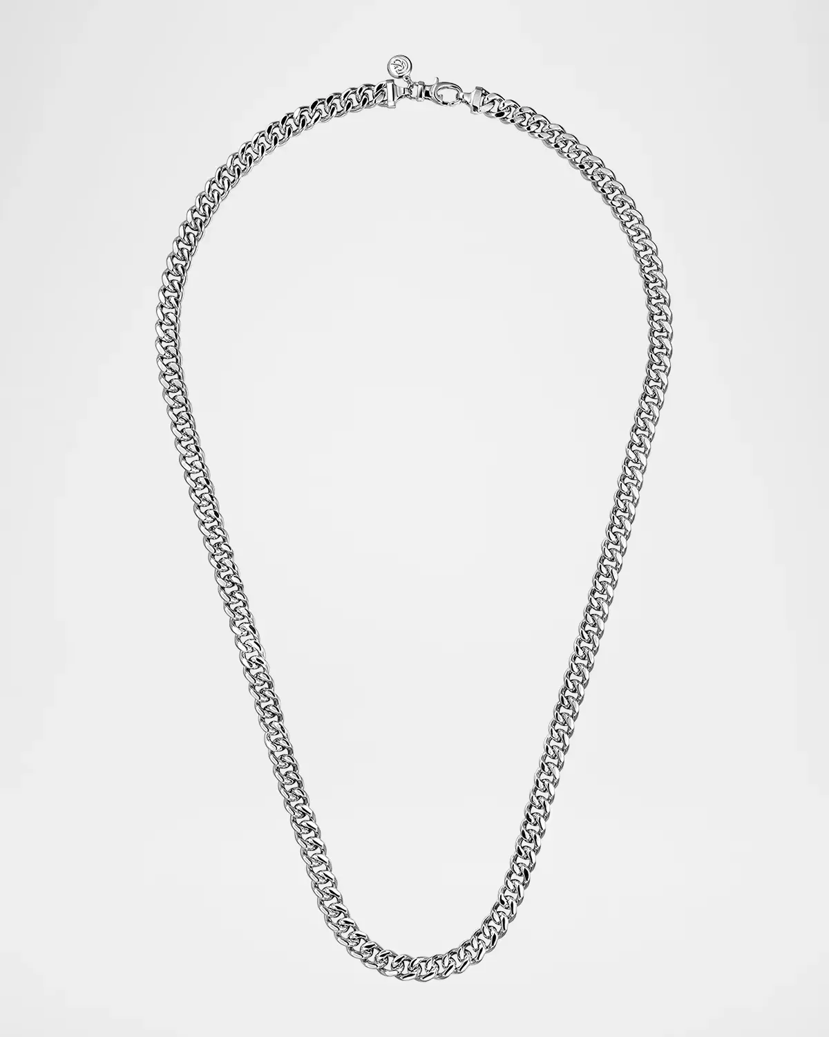 Classic Cuban Link Chain Necklace in Sterling Silver, 7mm, 22"