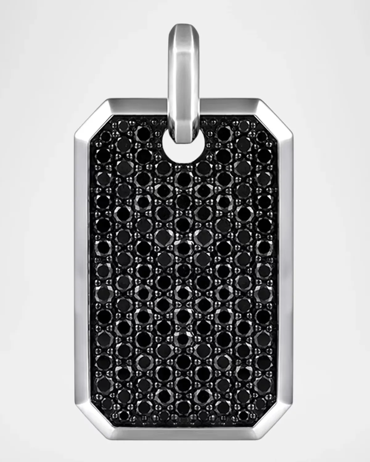 Modern Relics Black Spinel Dog Tag Pendant in Sterling Silver by Gabriel