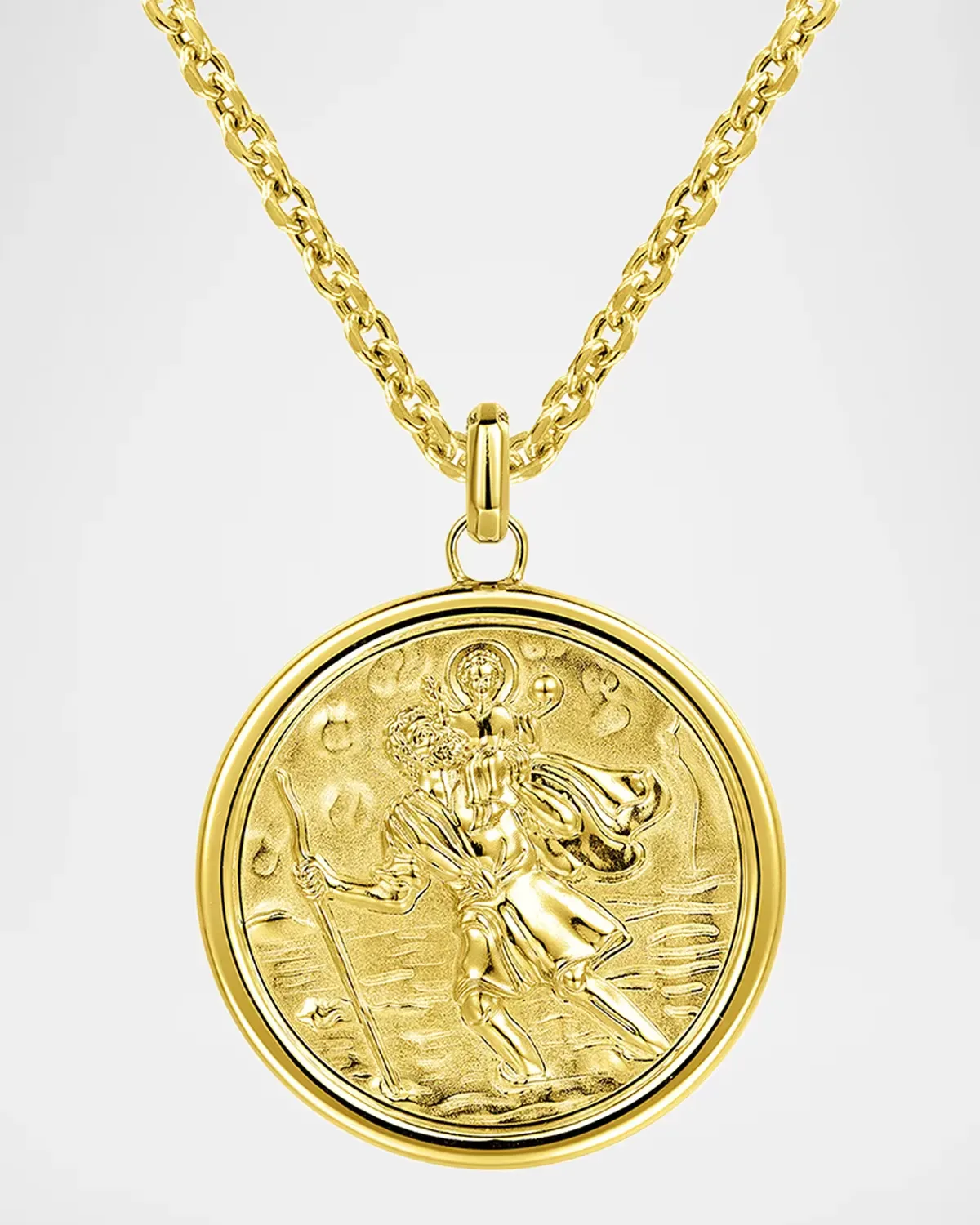 Modern Relics St. Christopher Pendant in 14K Yellow Gold by Gabriel