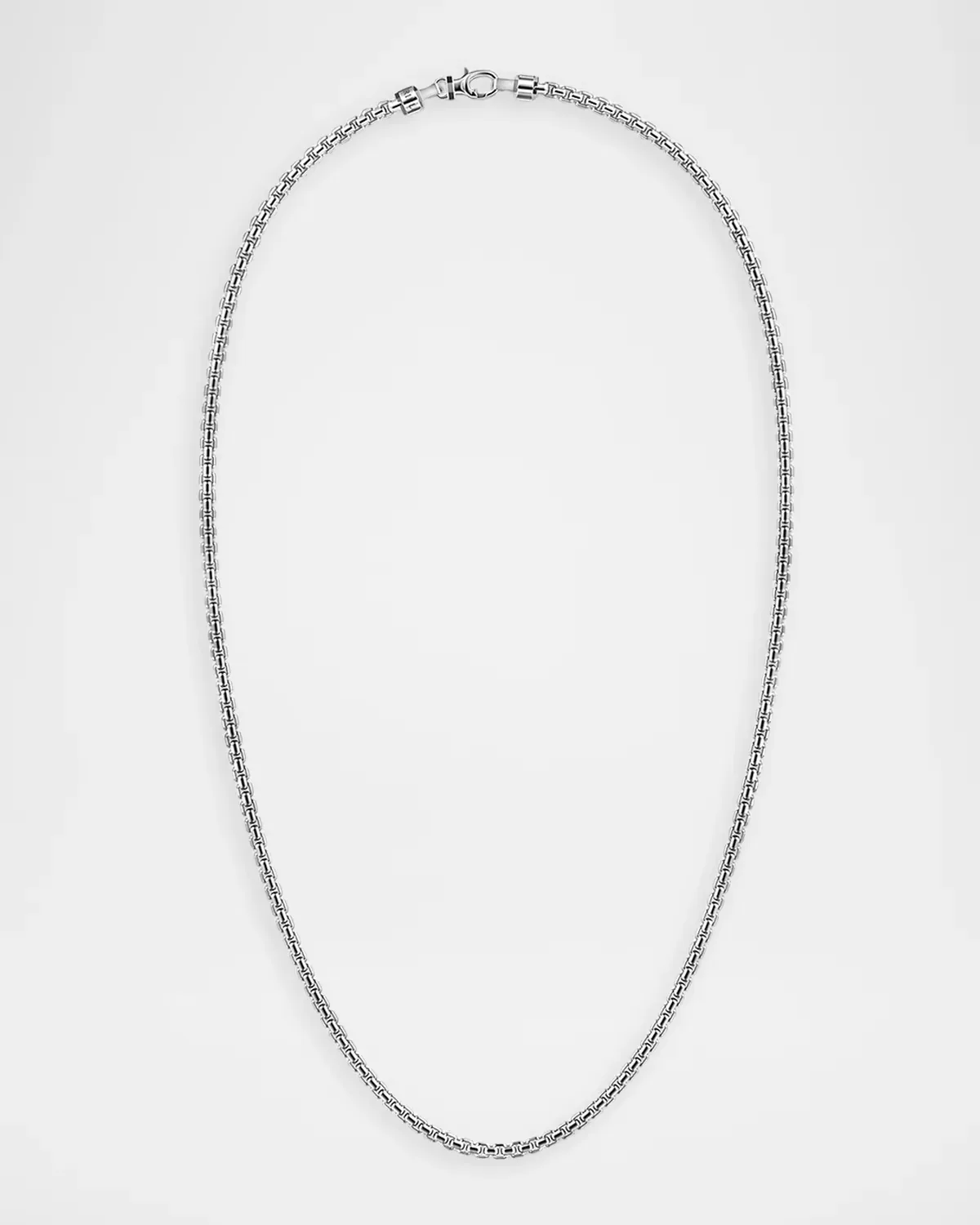 Classic Solid Round Box Chain Necklace in Sterling Silver, 3.5mm, 22" by Gabriel