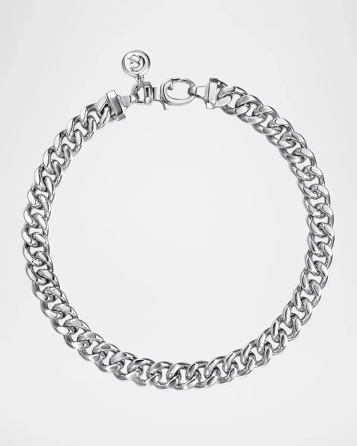 Sterling Silver 7mm Solid Cuban Link Chain Bracelet, 8" by Gabriel