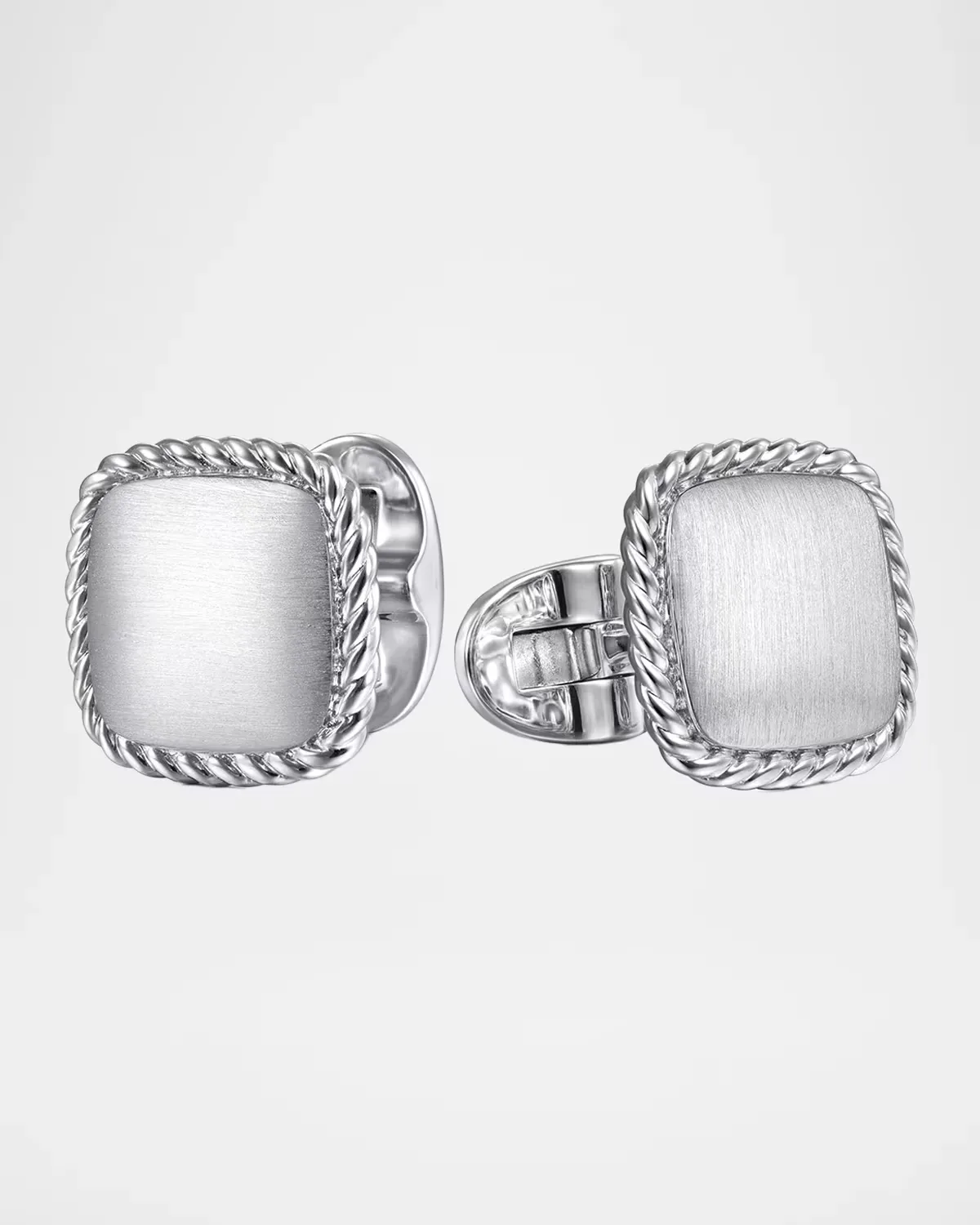Hampton Twisted Cable Cushion Cufflinks in Sterling Silver by Gabriel