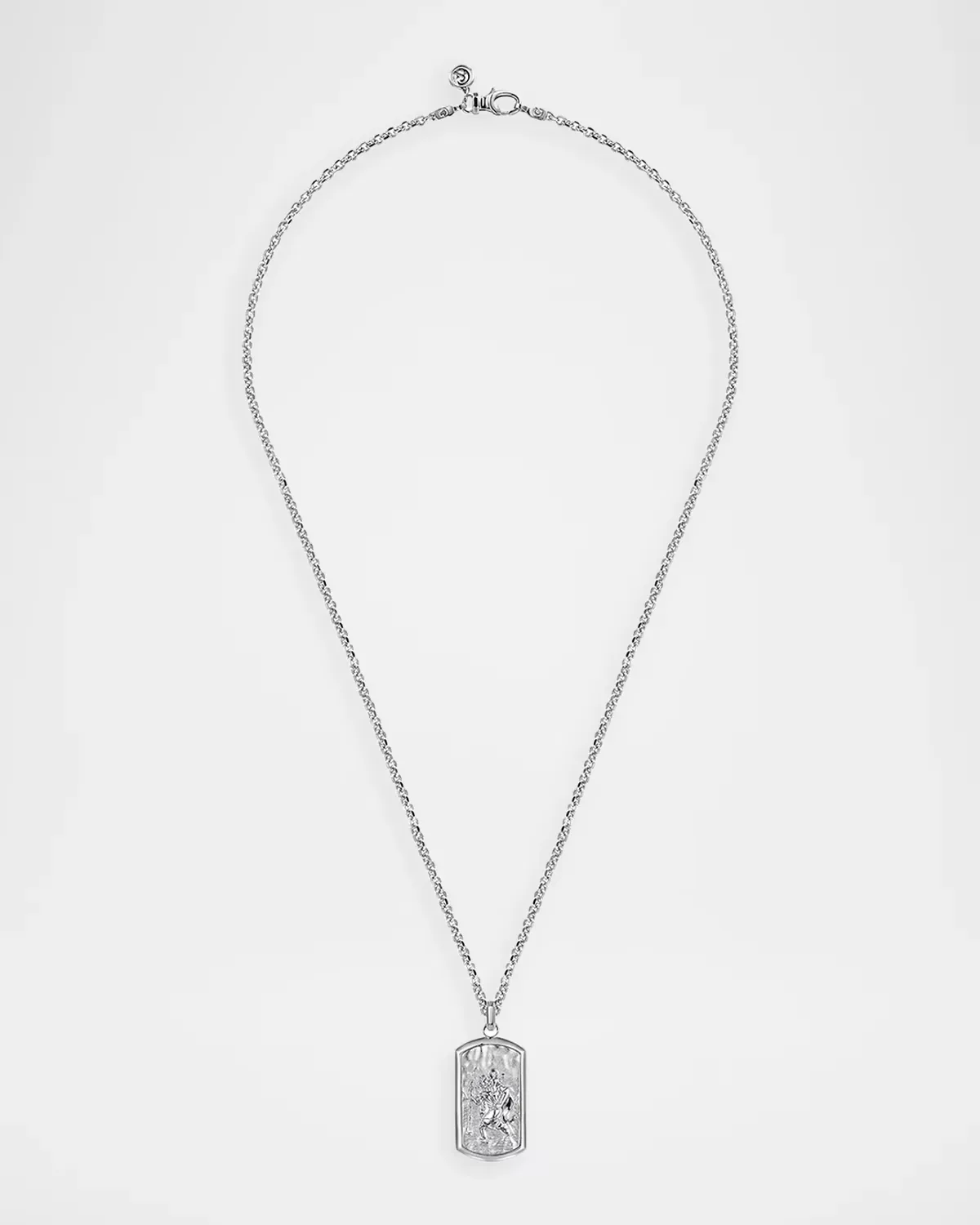 Modern Relics Saint Christopher Dog Tag Pendant Necklace in Sterling Silver, 22L by Gabriel