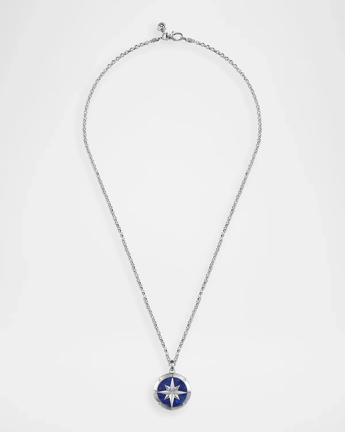 Polaris Diamond and Lapis Compass Pendant Necklace in Sterling Silver, 22L by Gabriel