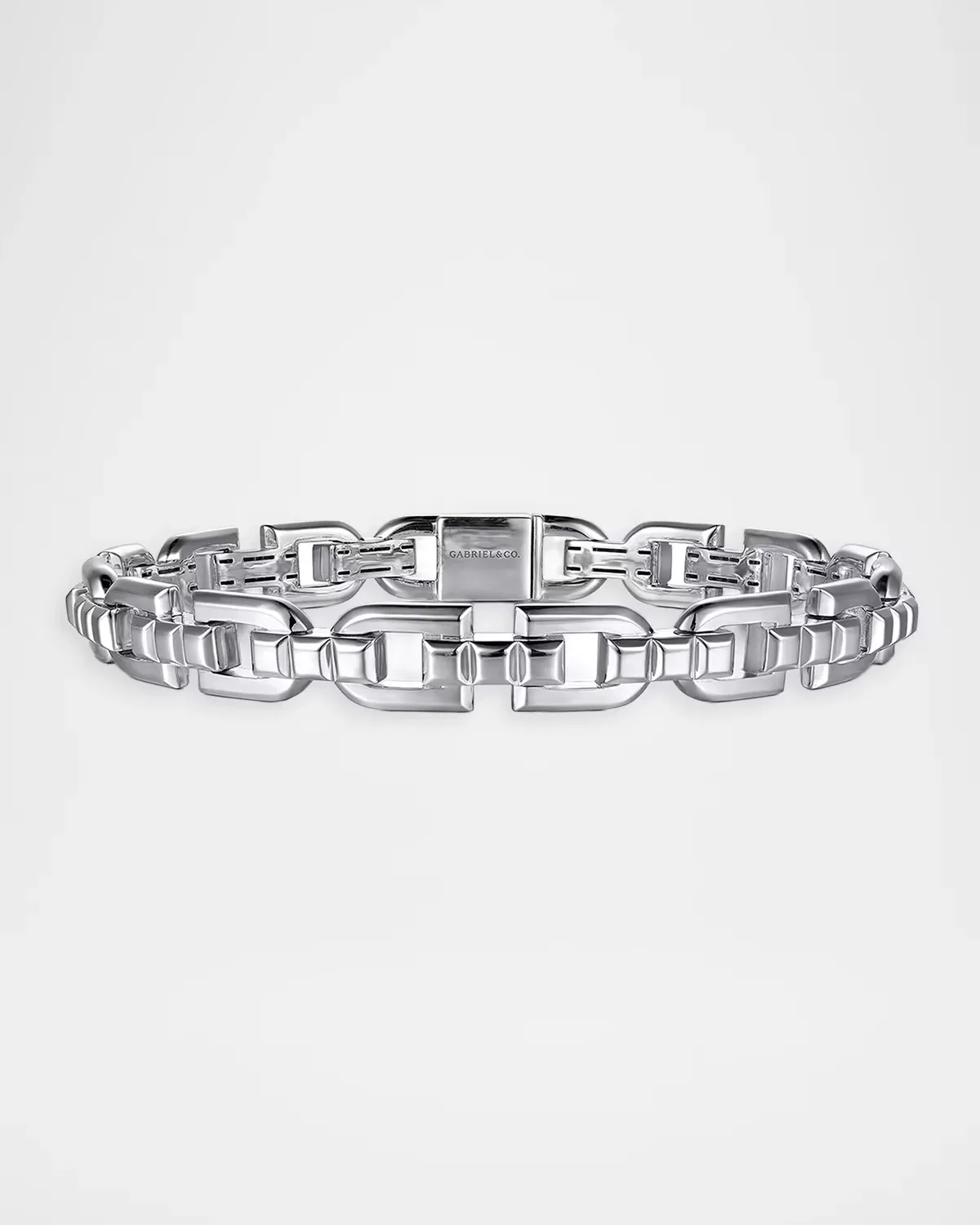 Geo Cylindrical Mixed Link Chain Bracelet in Sterling Silver, 8mm, 8L by Gabriel