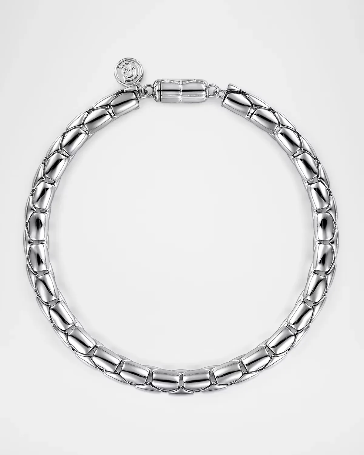 Classic Tubular Chain Bracelet in Sterling Silver, 6mm, 8L by Gabriel