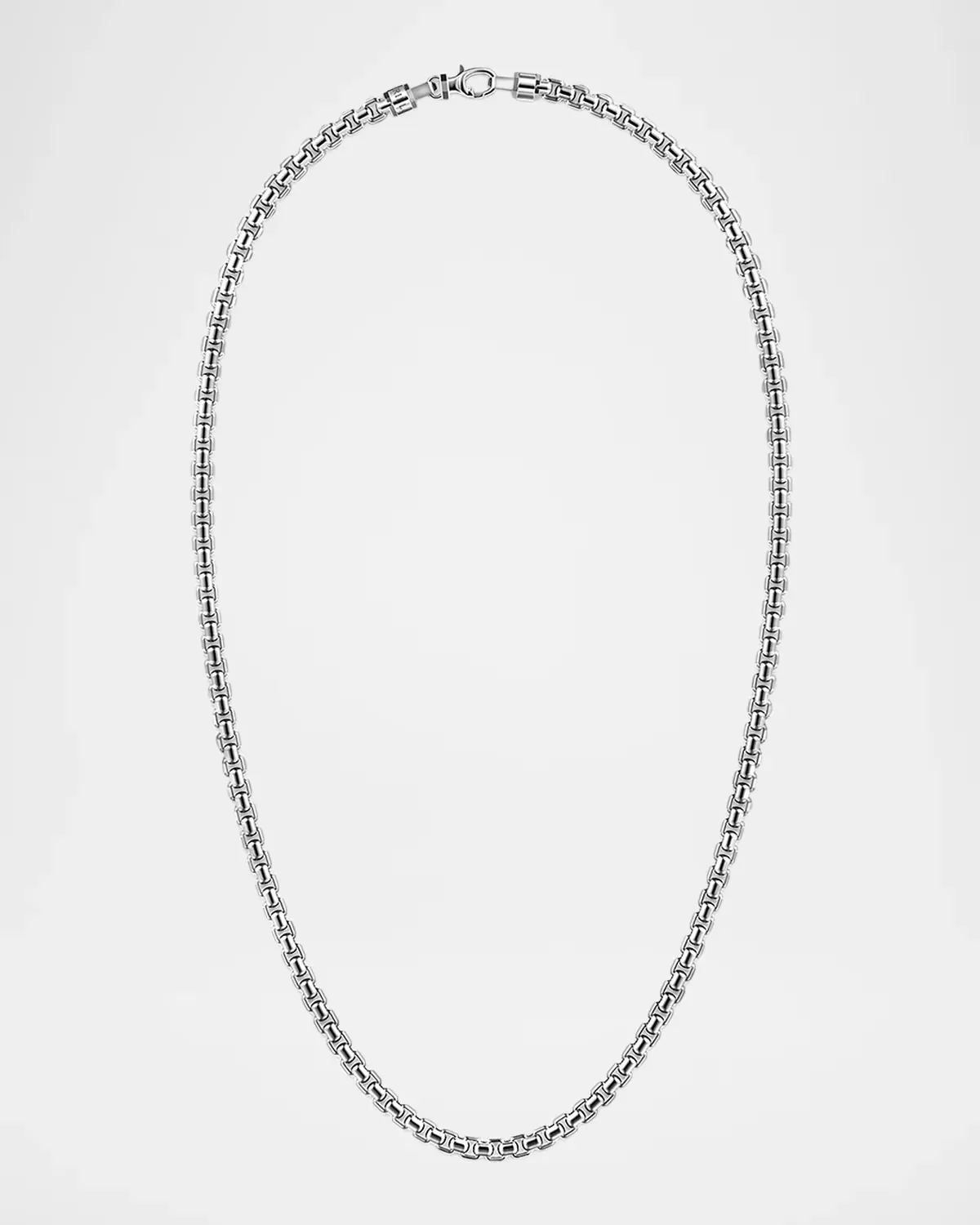 925 Sterling Silver Solid Round Box Chain Necklace, 5mm, 20L by Gabriel