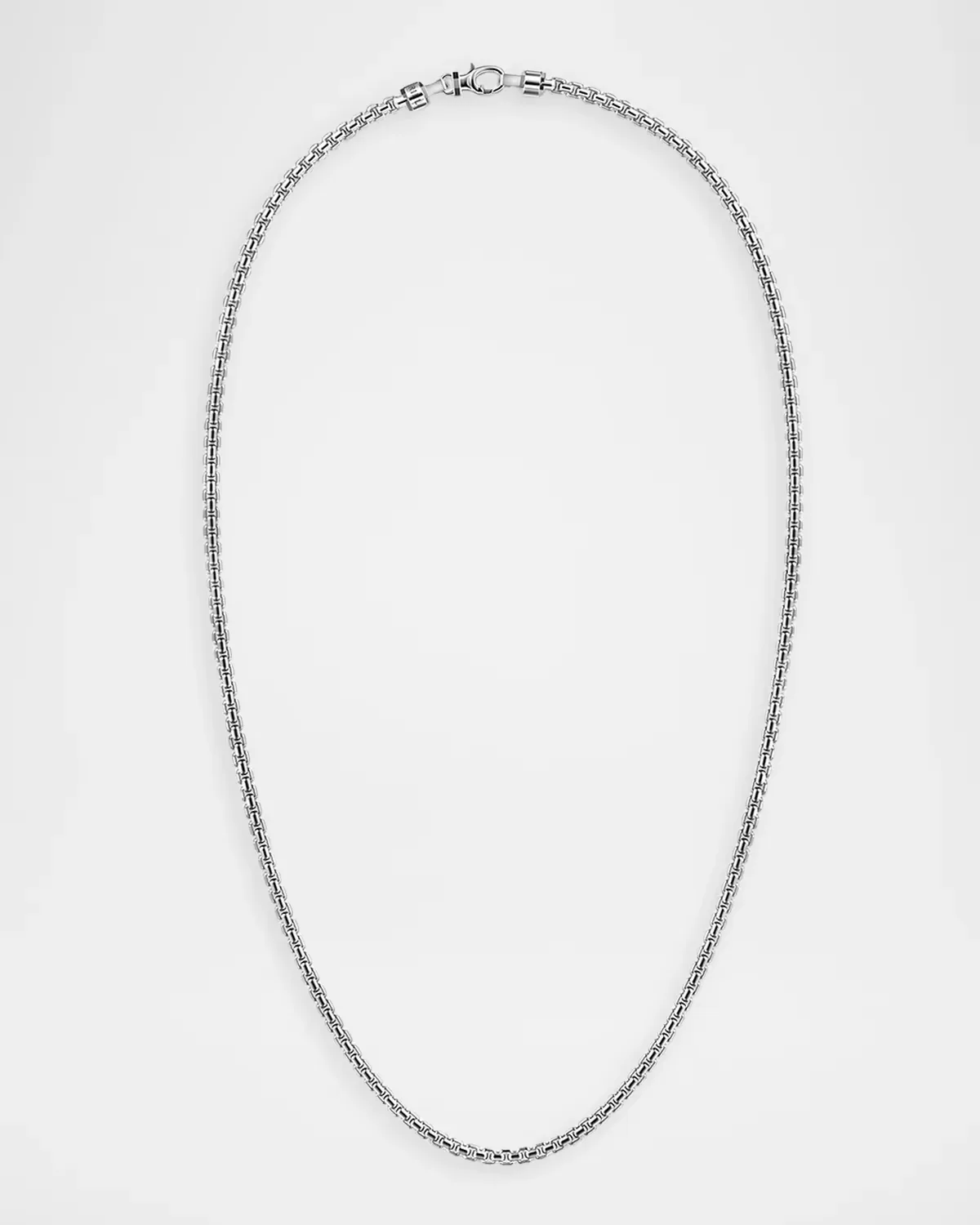 925 Sterling Silver Solid Round Box Chain Necklace, 3.5mm, 20L by Gabriel