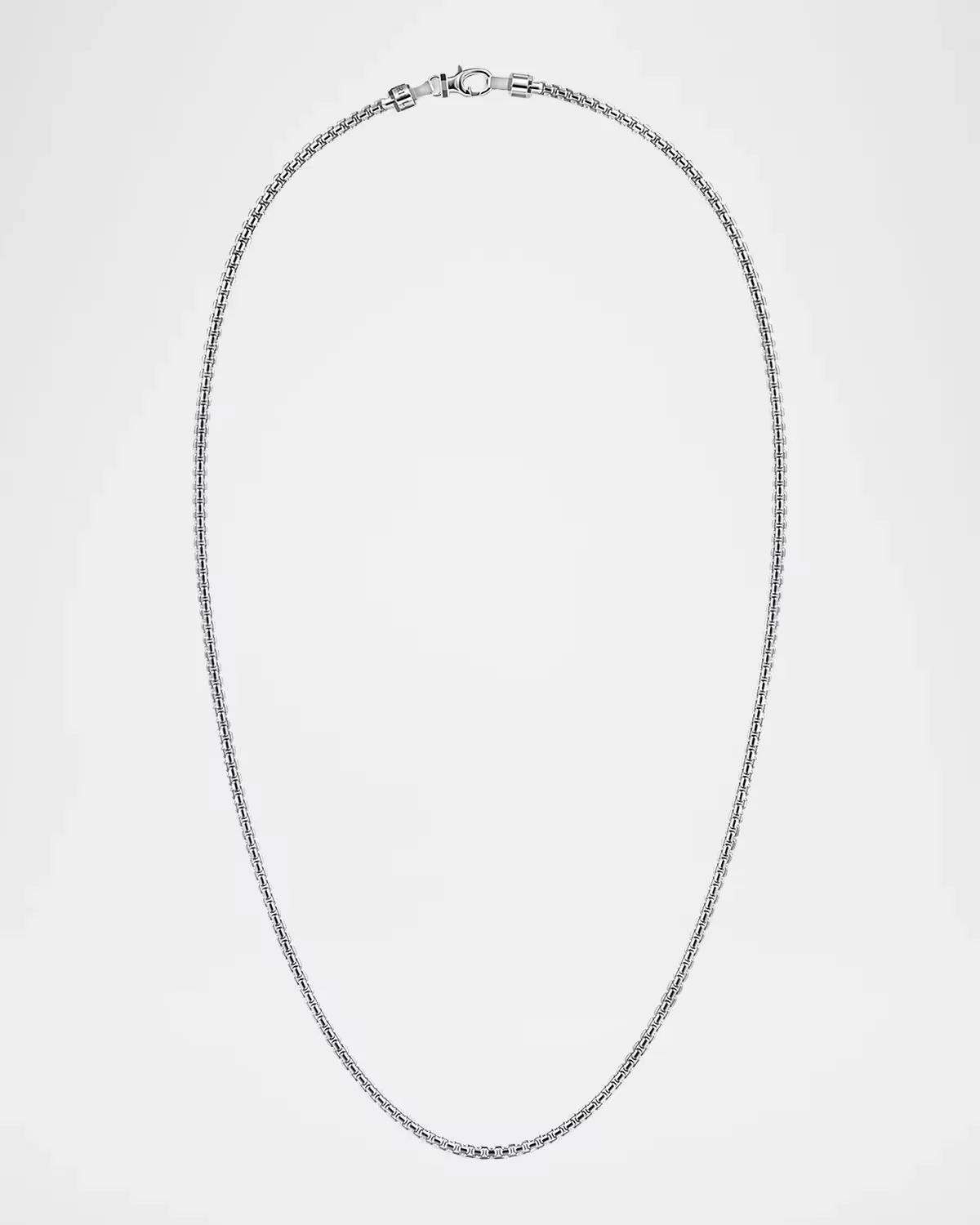 925 Sterling Silver Solid Round Box Chain Necklace, 3mm, 20L by Gabriel
