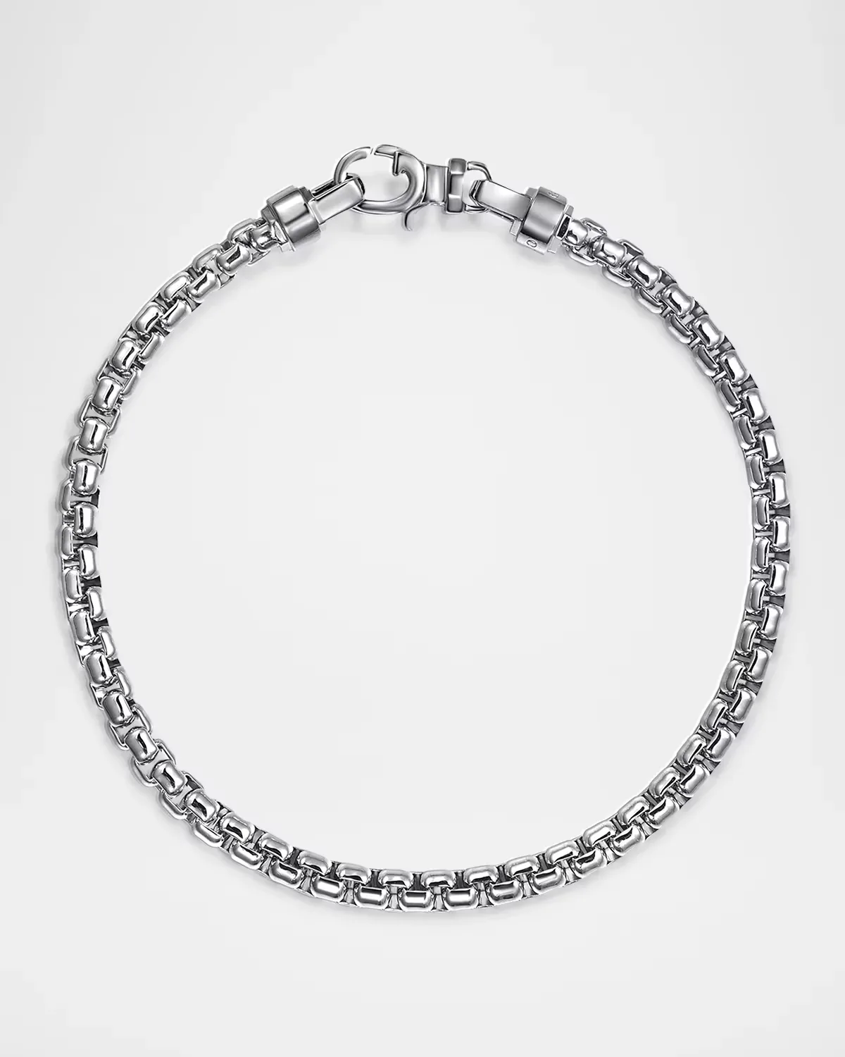 925 Sterling Silver 4mm Solid Box Chain Bracelet by Gabriel