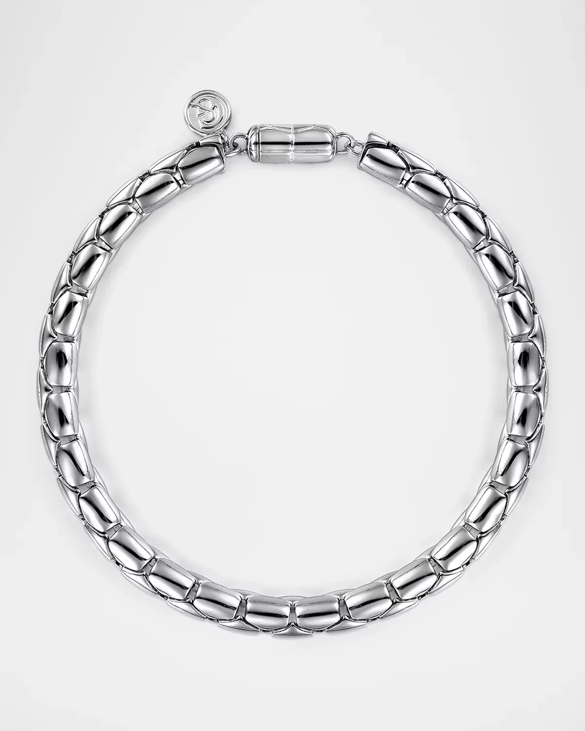 925 Sterling Silver Tubular Solid Chain Bracelet, 6mm by Gabriel