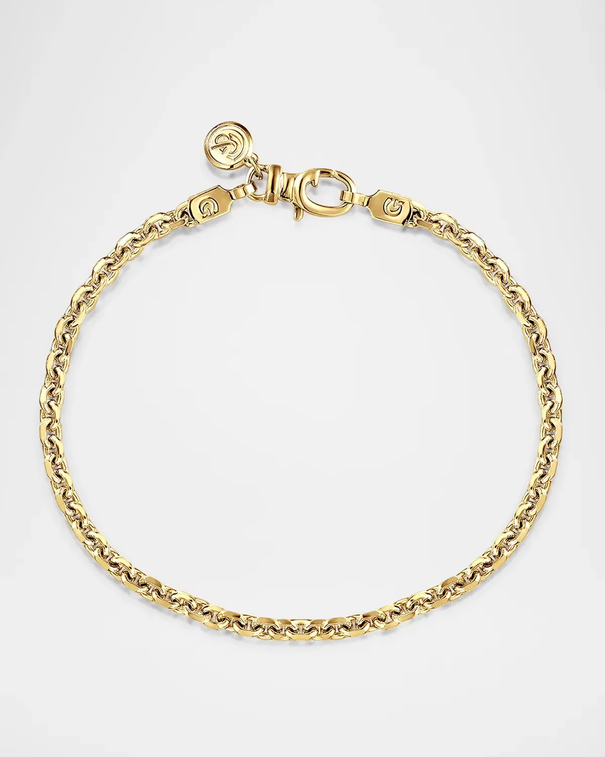 14K Yellow Gold Hollow Link Chain Bracelet, 4mm by Gabriel