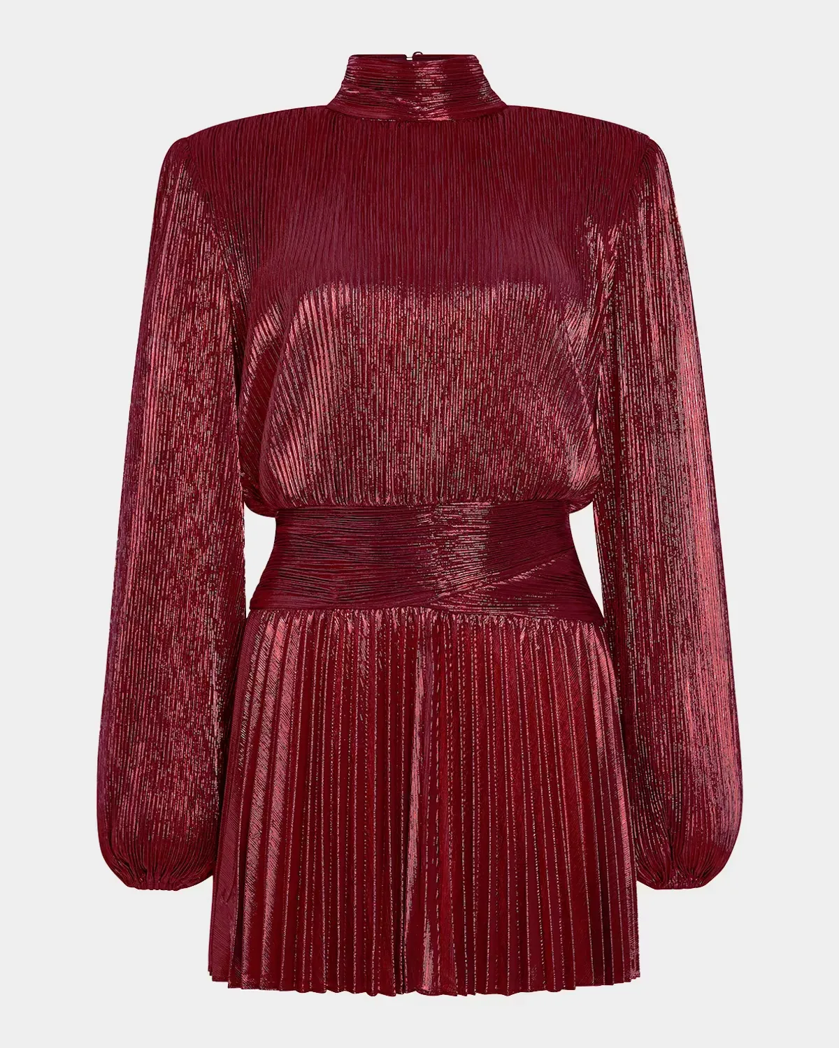 Freja Pleated High-Neck Mini Dress by Retrofête
