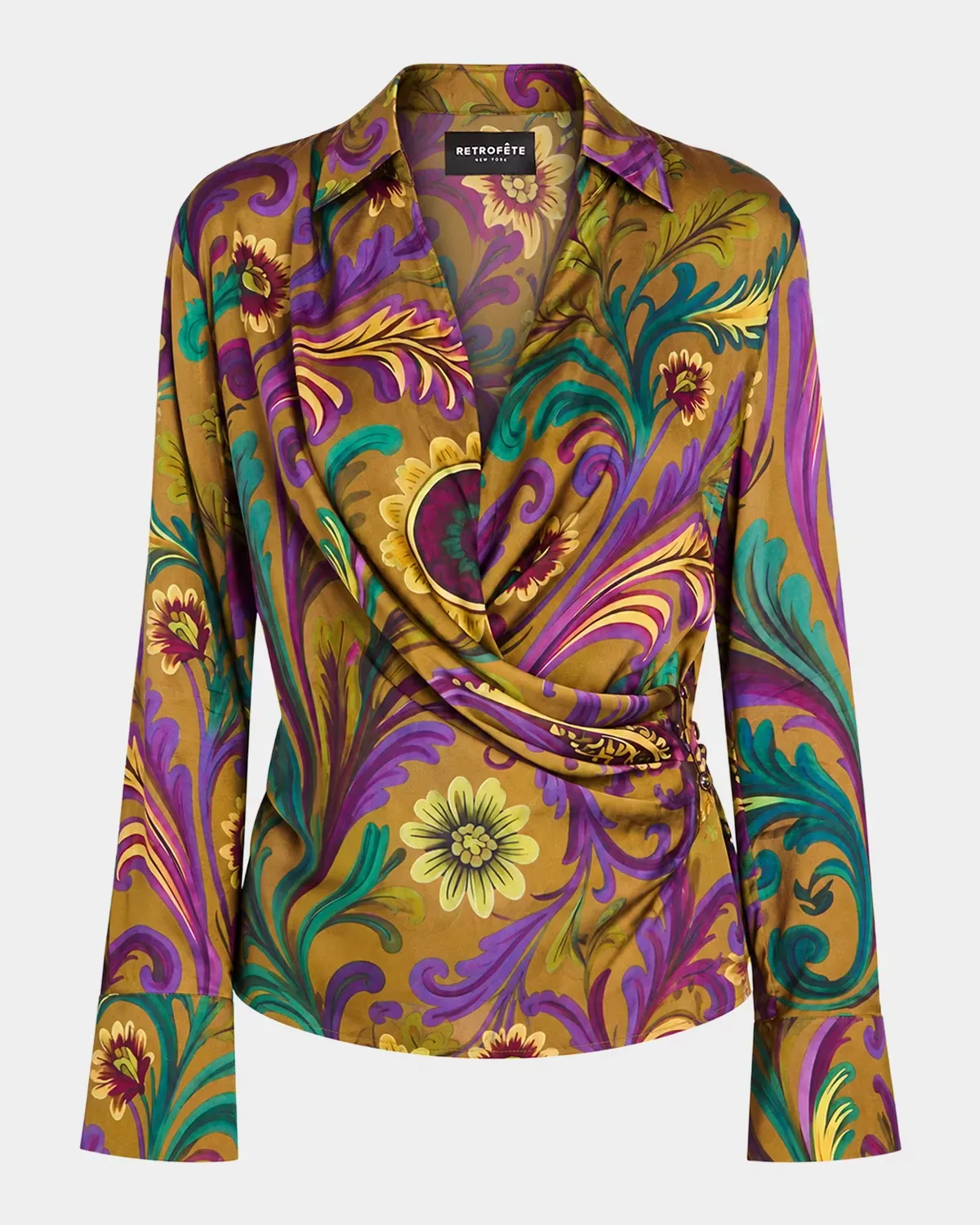 Kourt Paisley Wrap Blouse by Retrofête