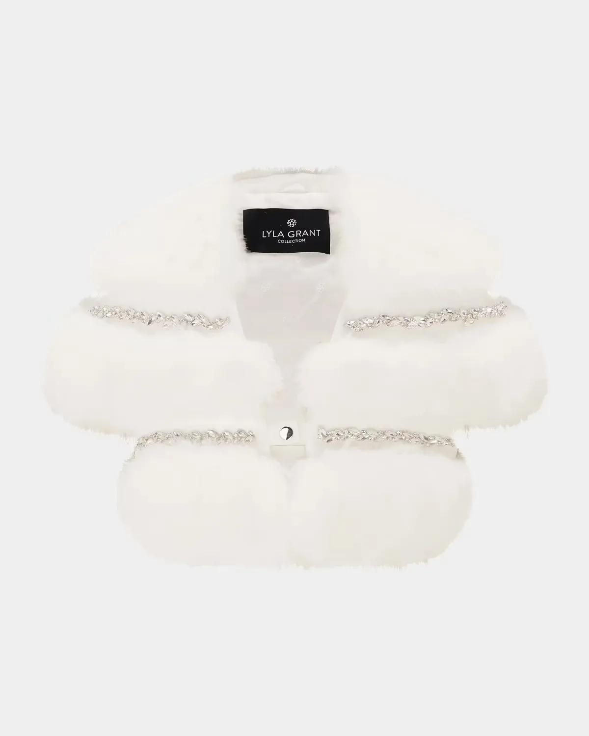 Faux-Fur Fox Rhinestoned Bolero with Short Sleeves by Gorski