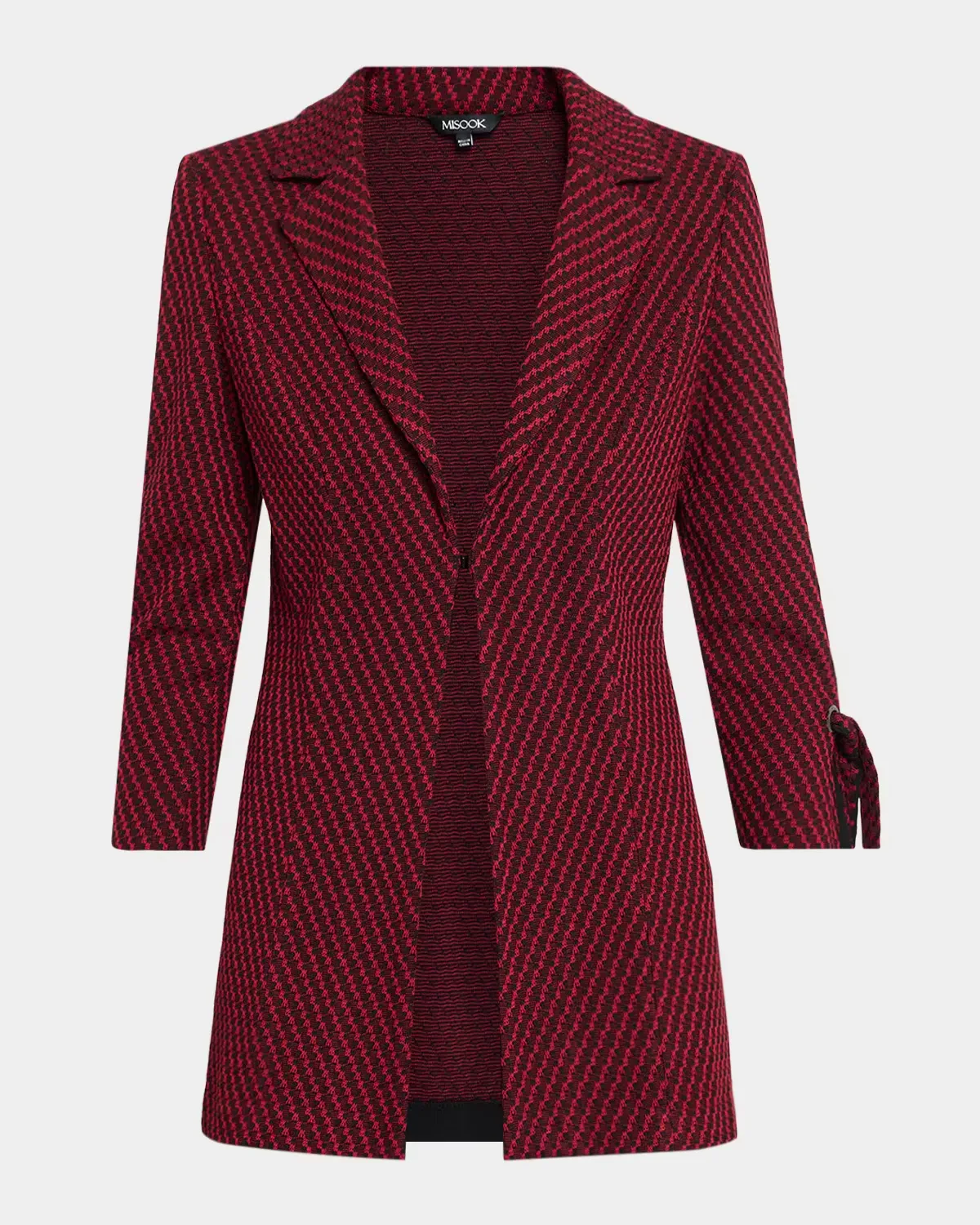 Knit Single-Breasted Tie-Cuff Jacket by Misook