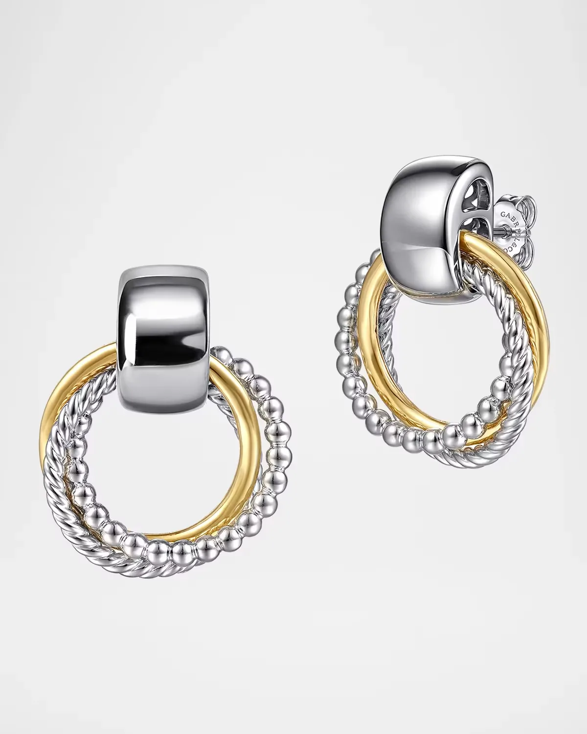 14K Yellow Gold & Sterling Silver Drop Earrings by Gabriel
